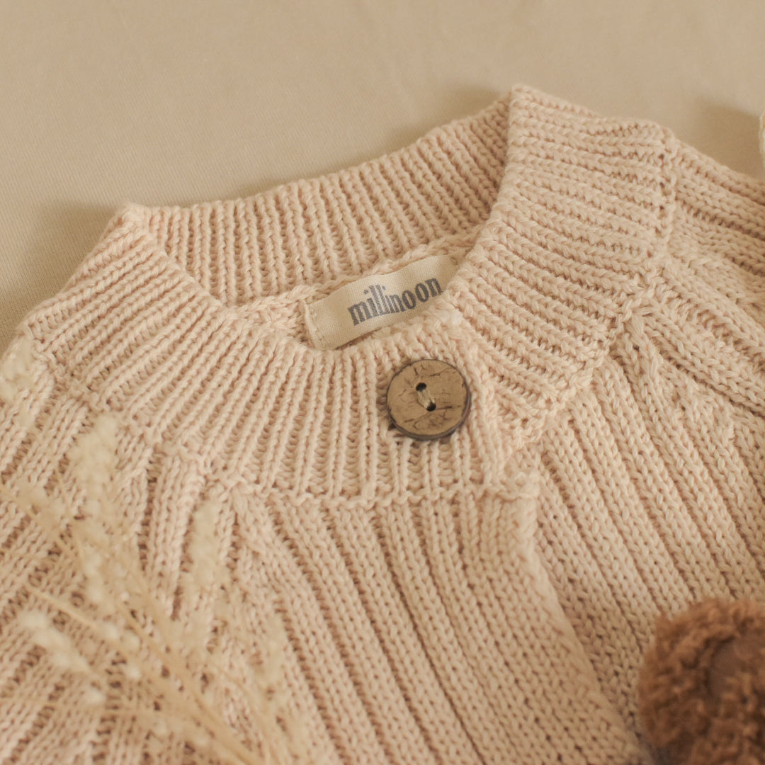 Barboteuse tricot bébé Ecru