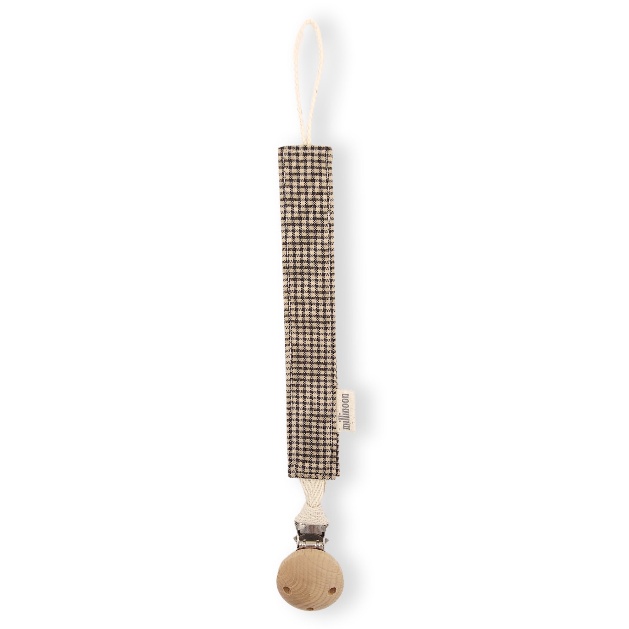 Attache tétine coton gaufré vichy