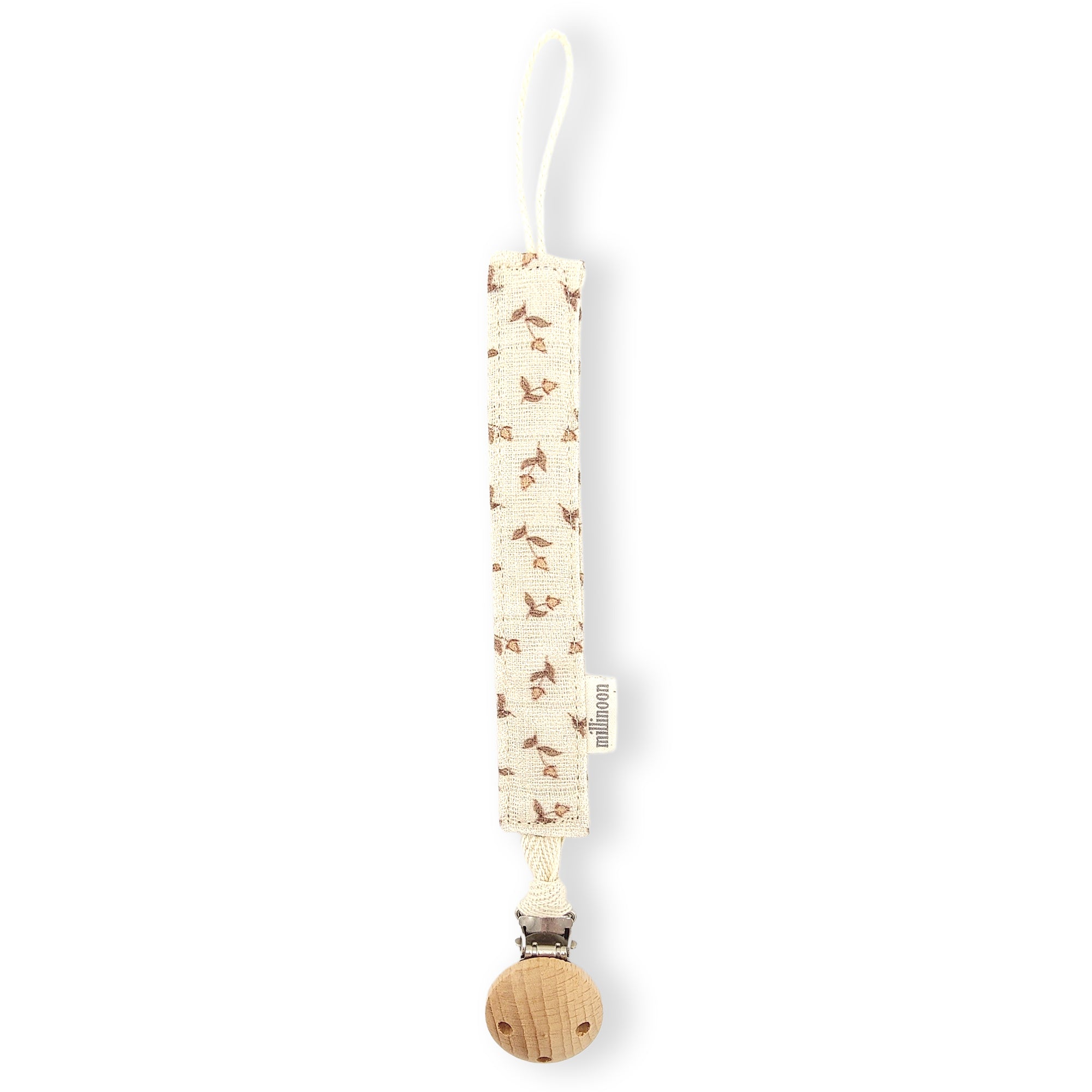 Attache tétine gaze bio fleuri liberté