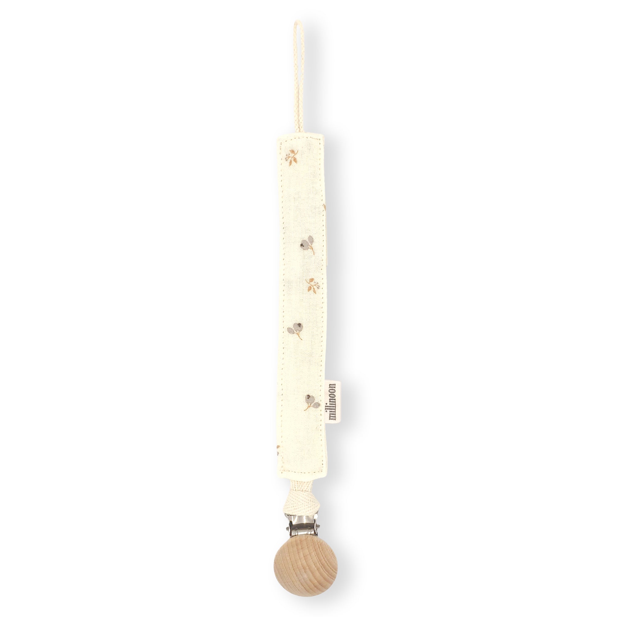 Attache tétine gaze de coton bio Fleurs sauvages
