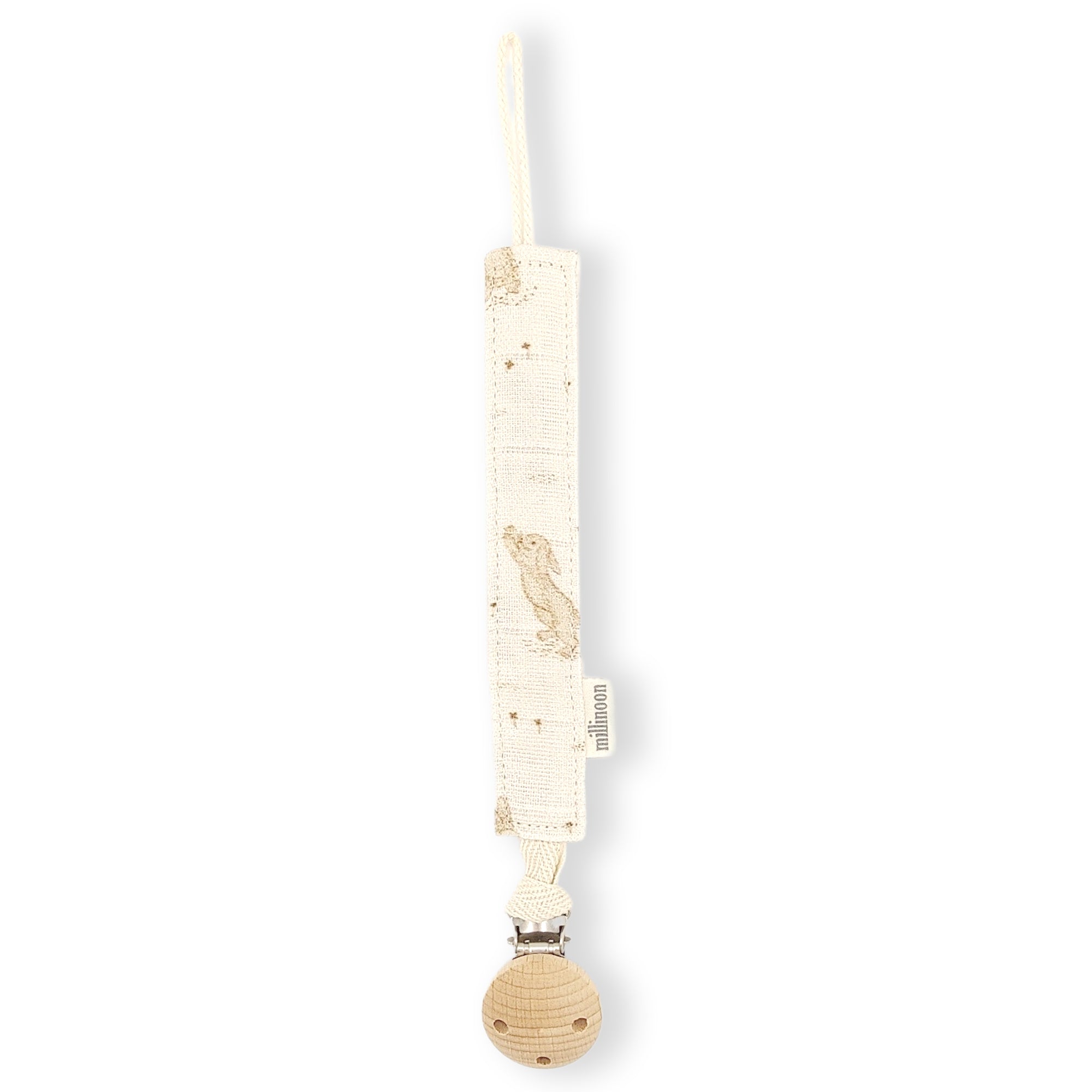 Attache tétine gaze bio lapin