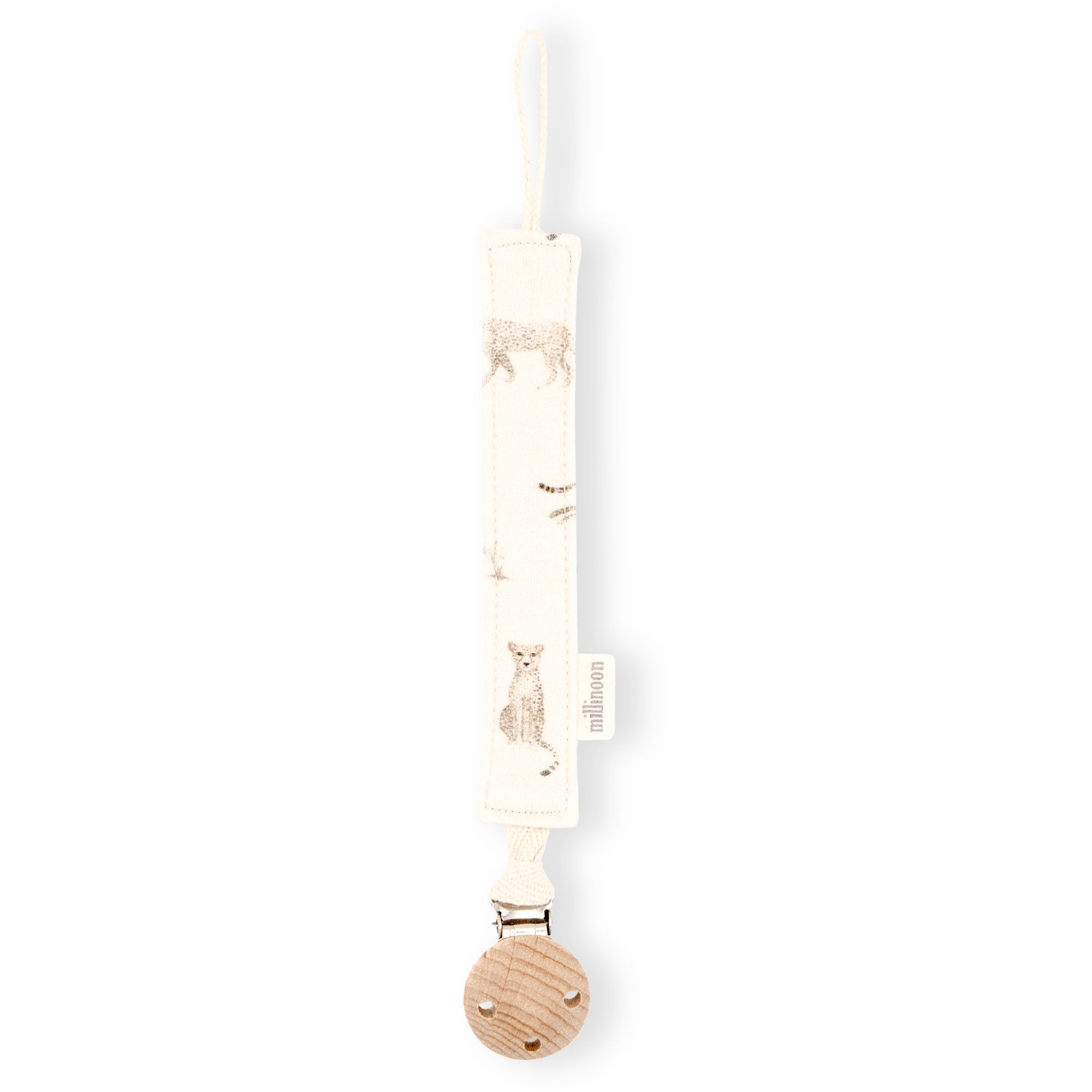 Attache tétine maille coton bio léopard