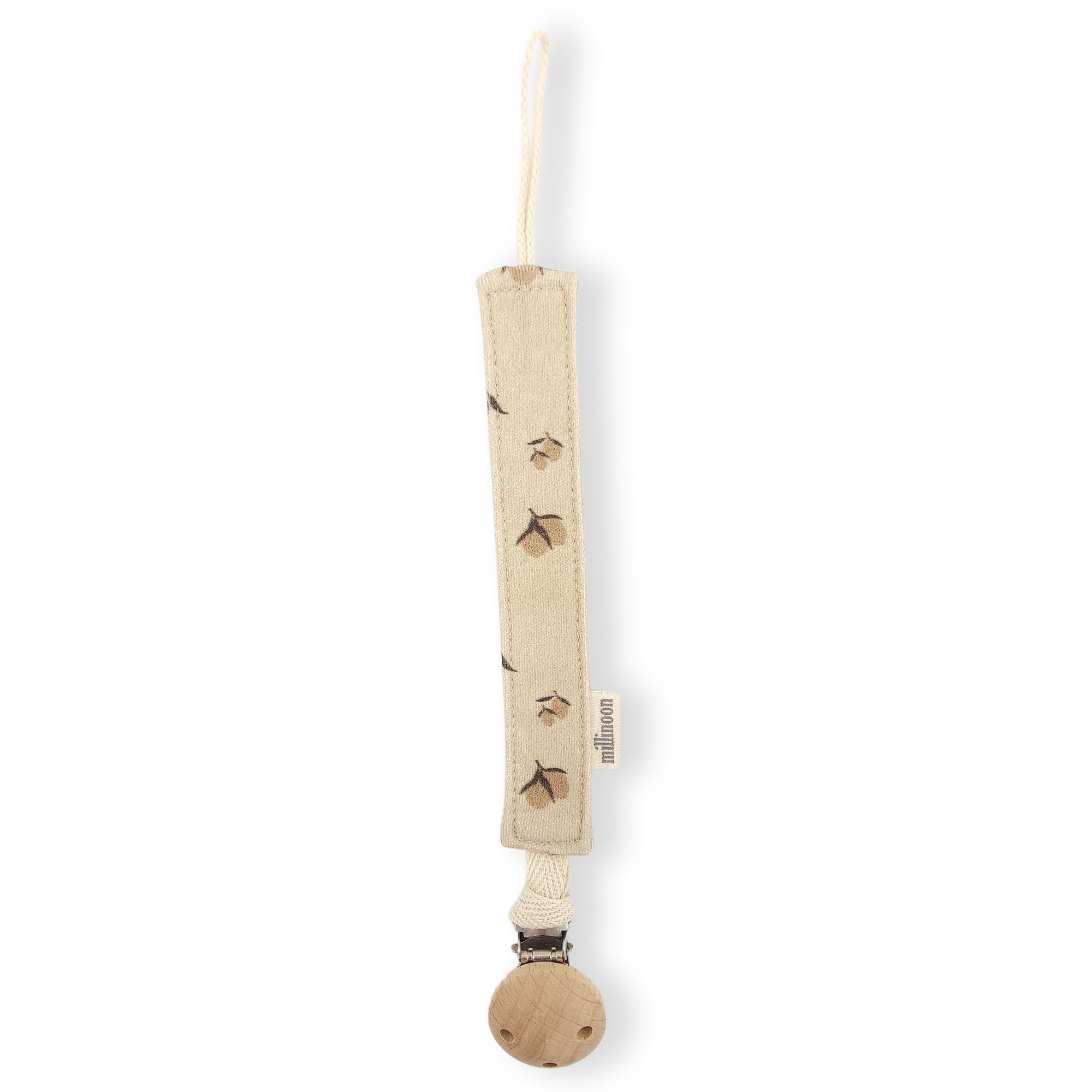 Attache tétine maille coton bio citron beige