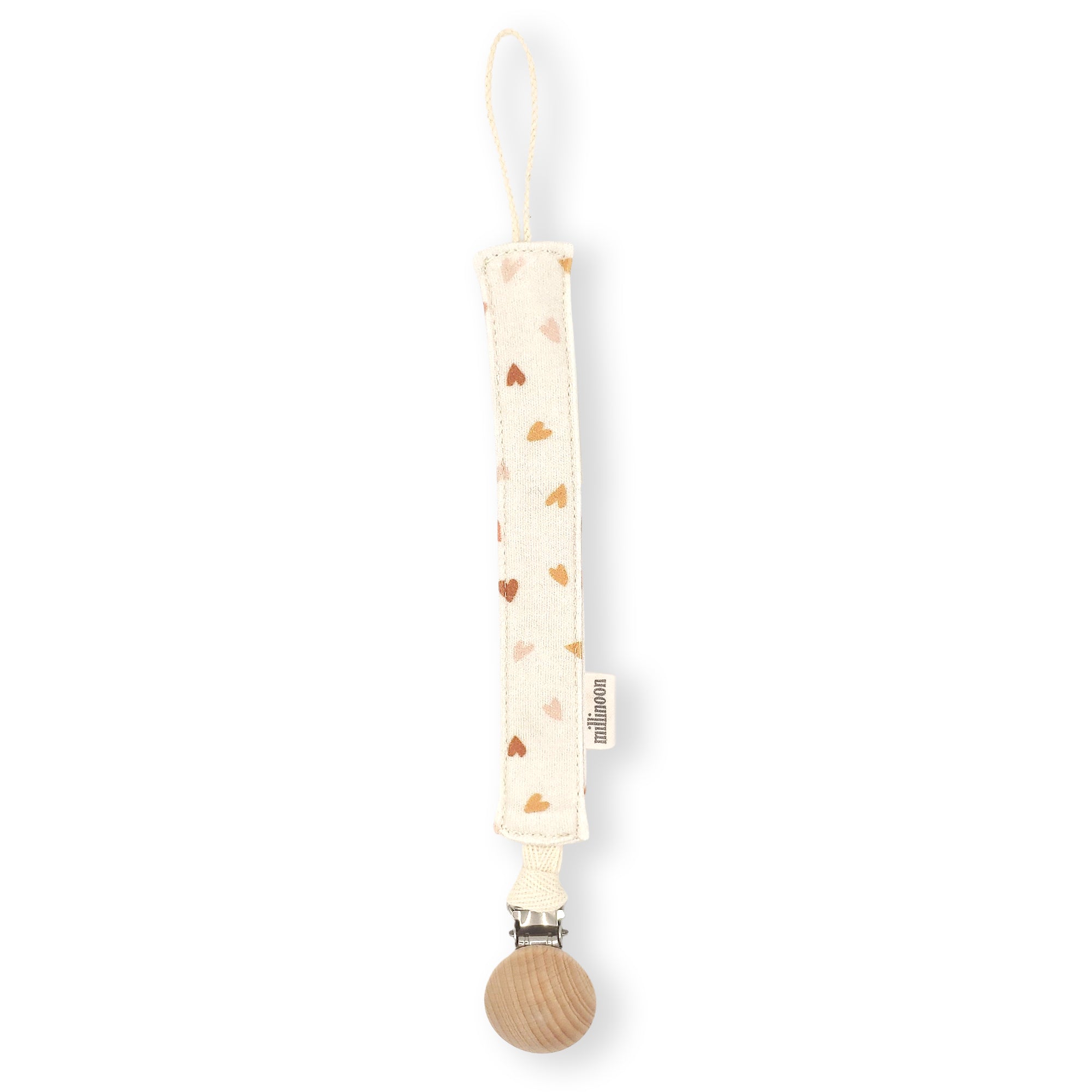 Attache tétine maille de coton bio Coeur