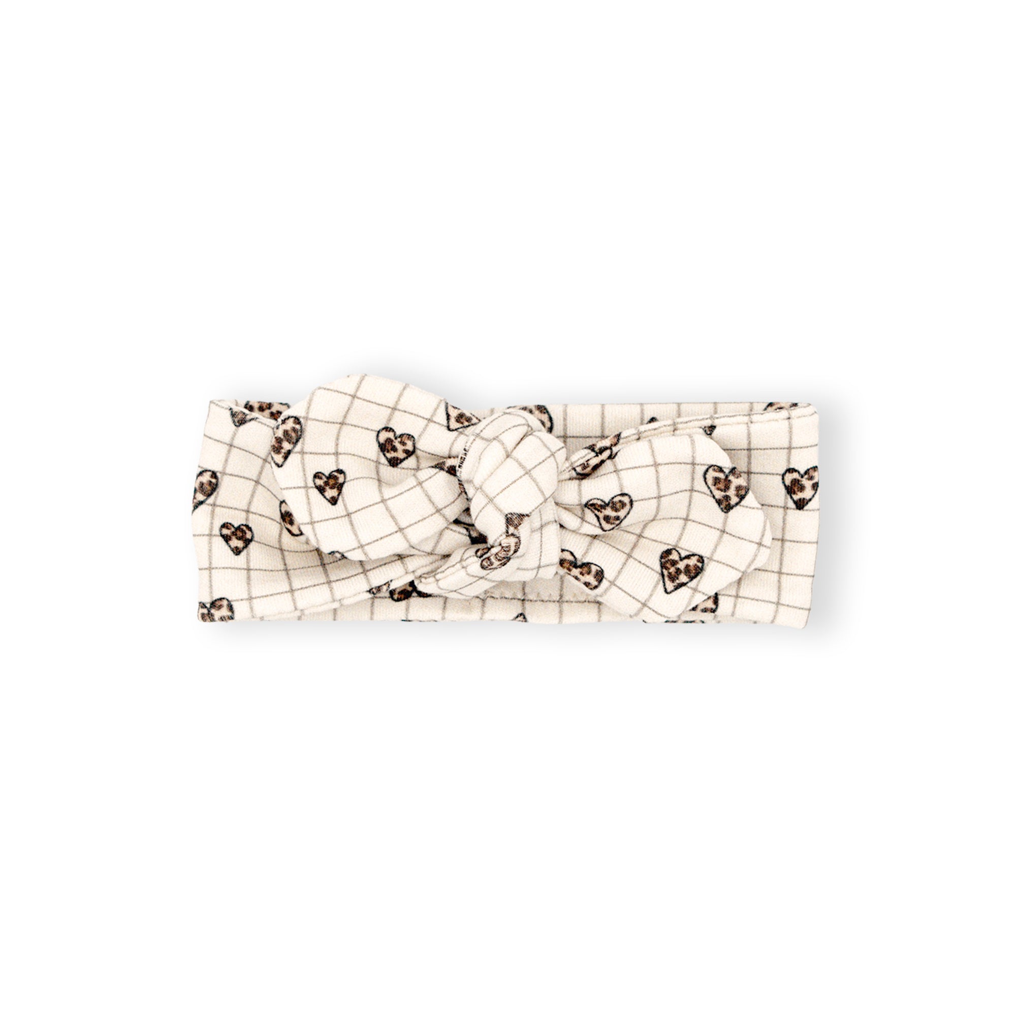 Bandeau maille coton bio carreau coeur graou