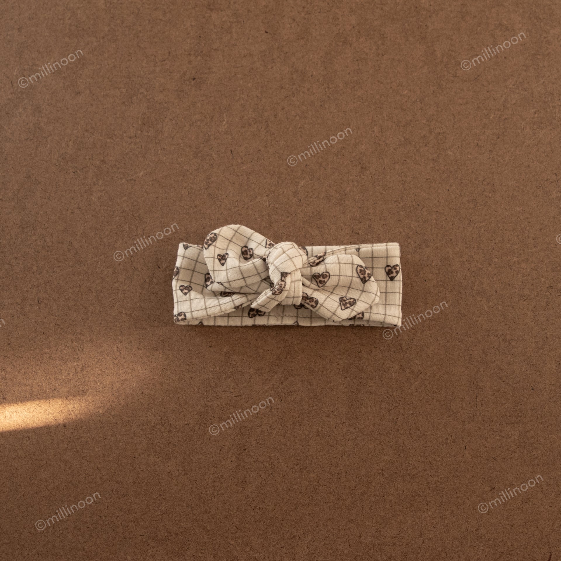 Bandeau maille coton bio carreau coeur graou