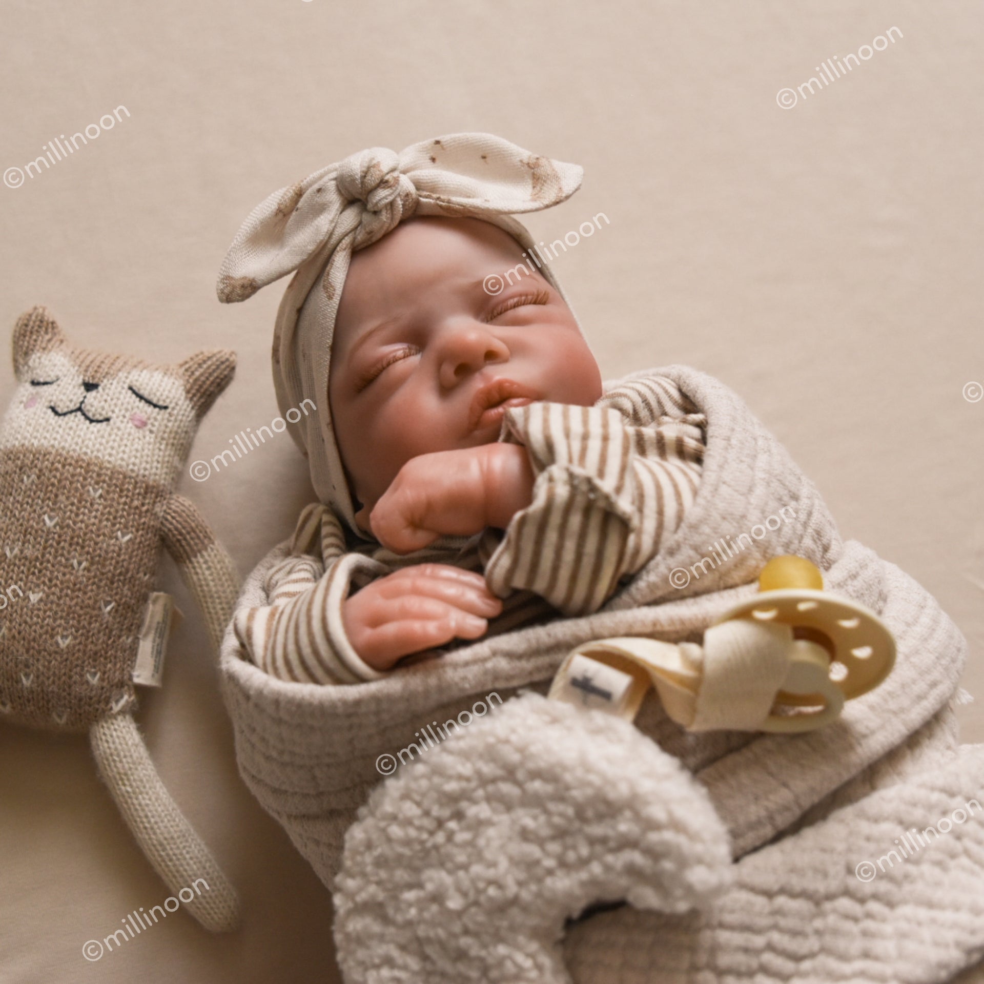 Bandeau gaze bio lapin