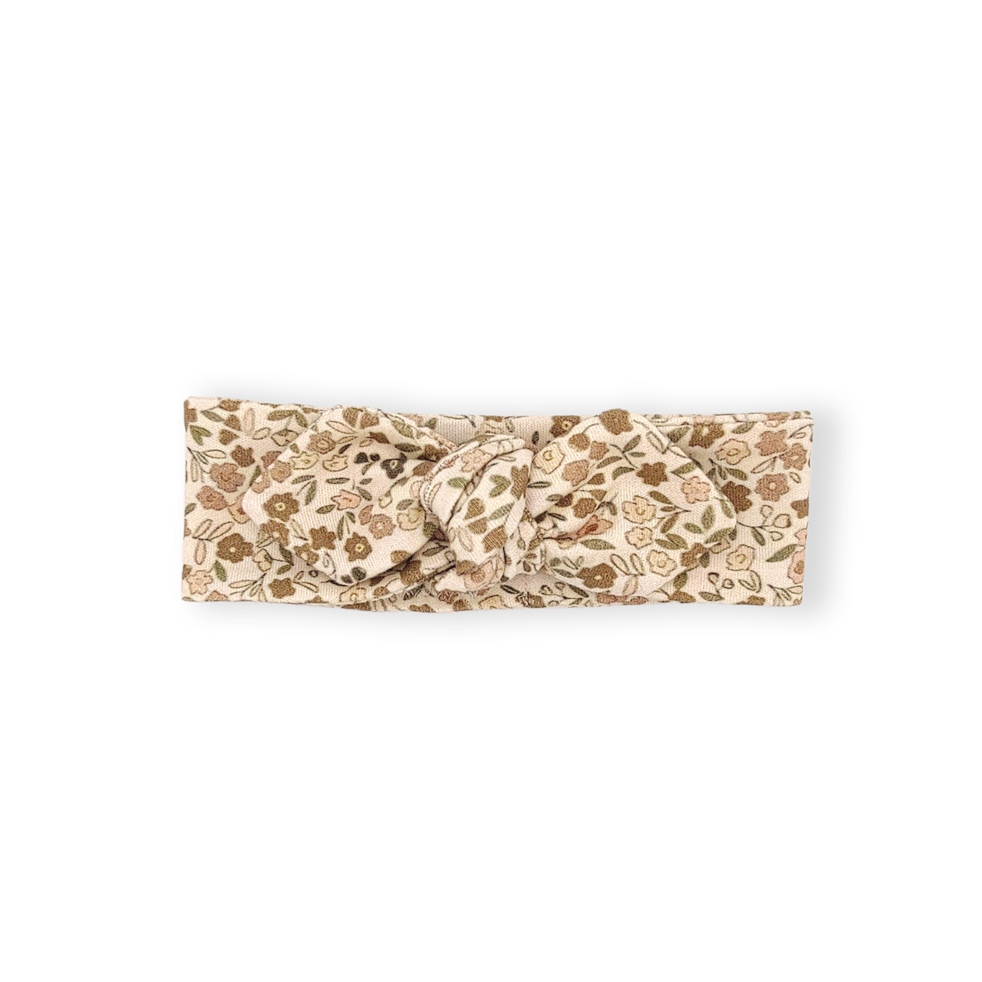 Bandeau maille coton bio fleuri retro
