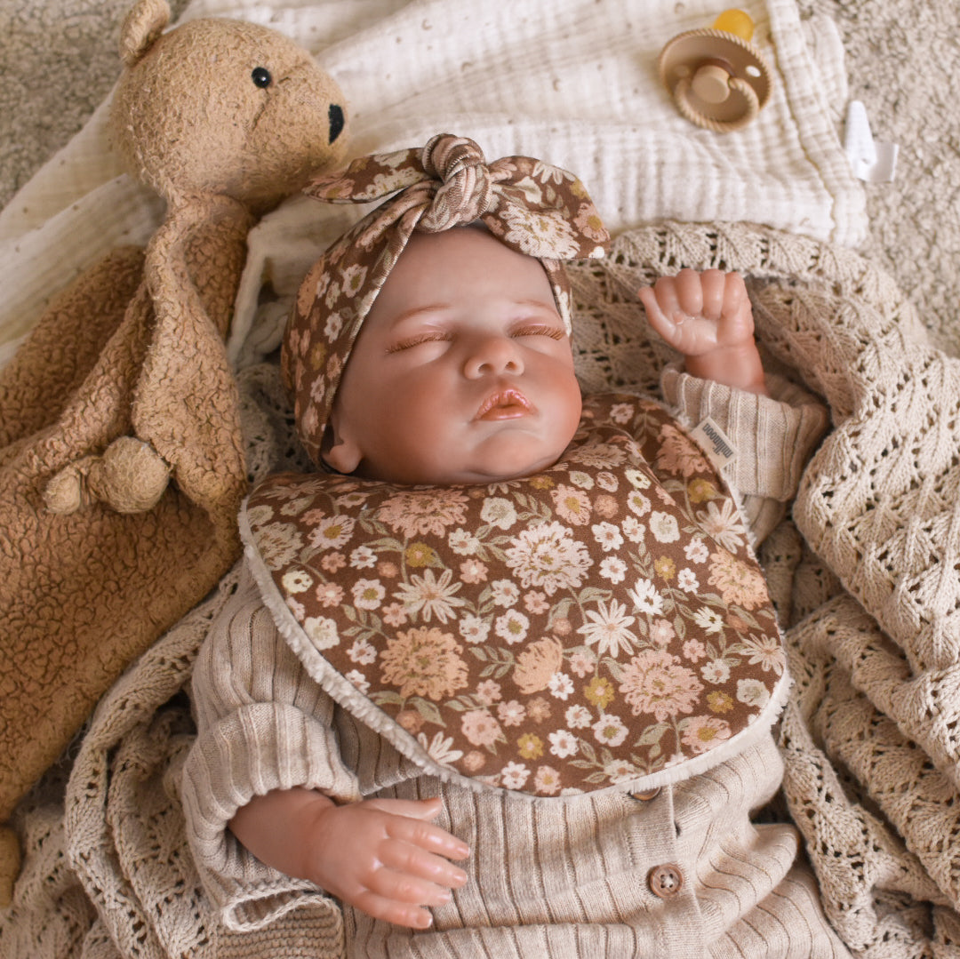 Bandeau maille coton bio fleuri sixty