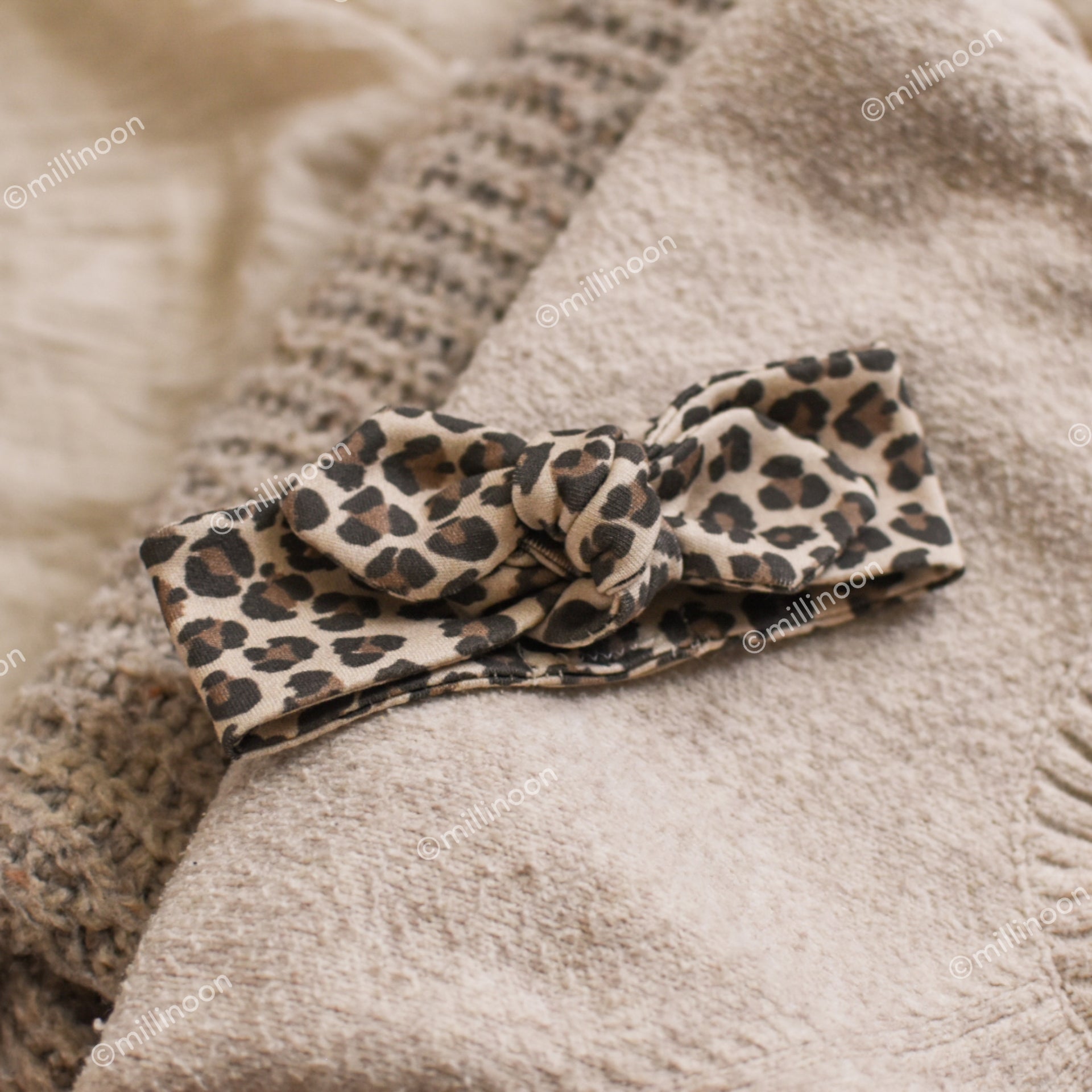 Bandeau maille coton bio graou leopard