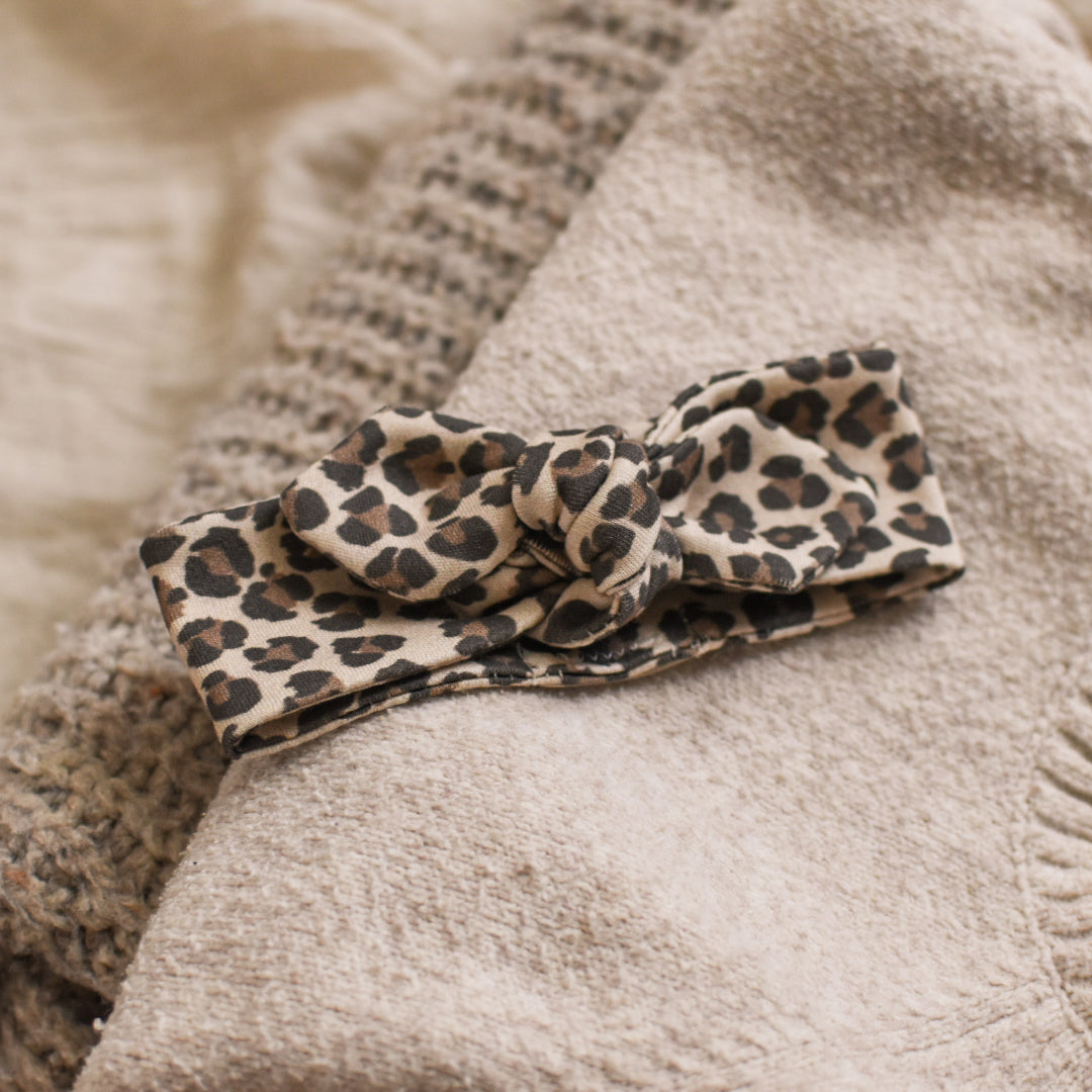 Bandeau maille coton bio graou leopard