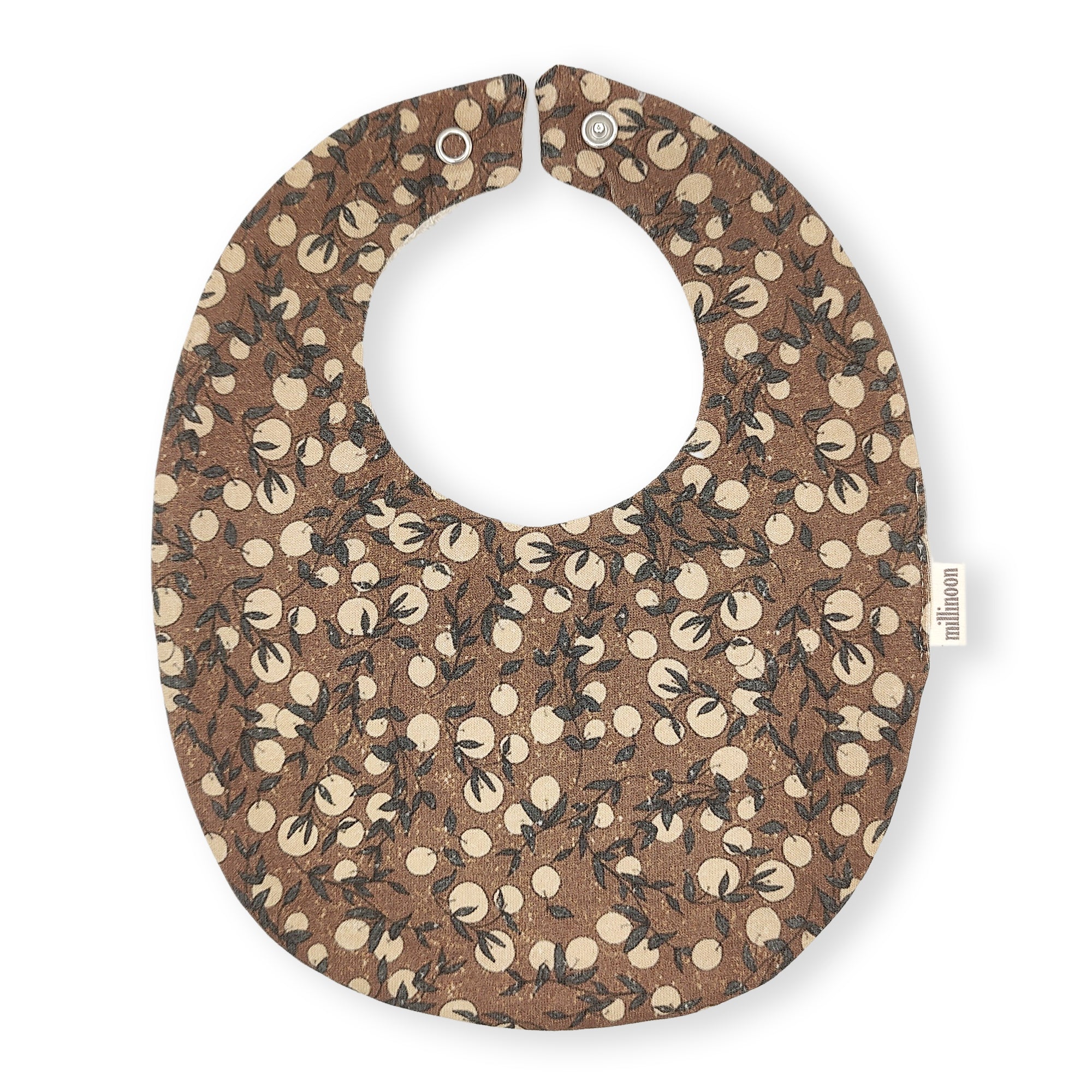 Bavoir maille de coton bio Clémentine marron