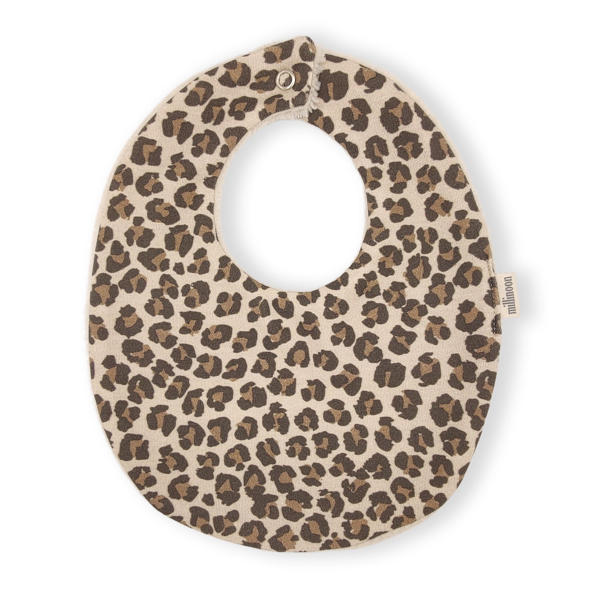 Bavoir maille coton bio graou leopard