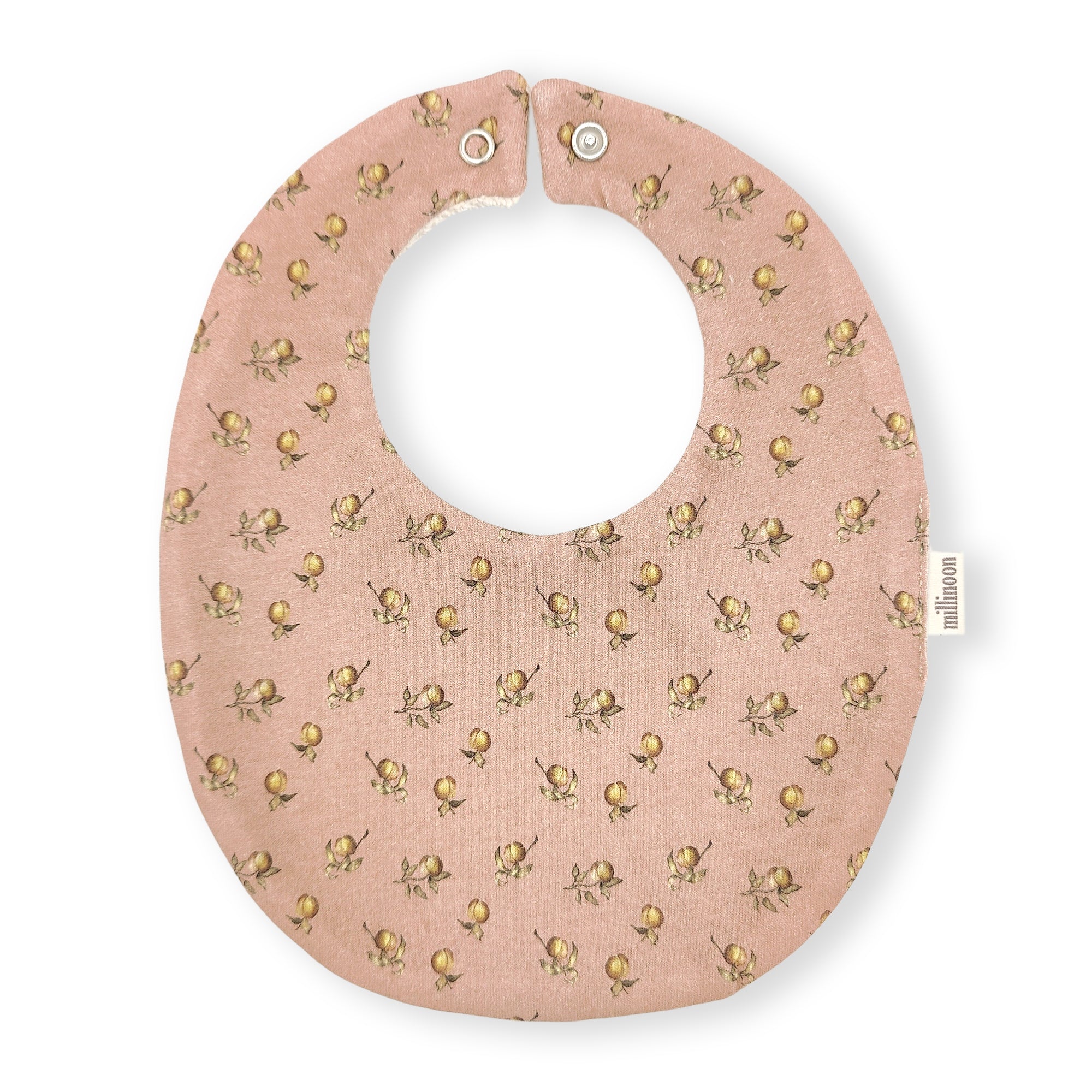 Bavoir maille de coton bio Pêche rose