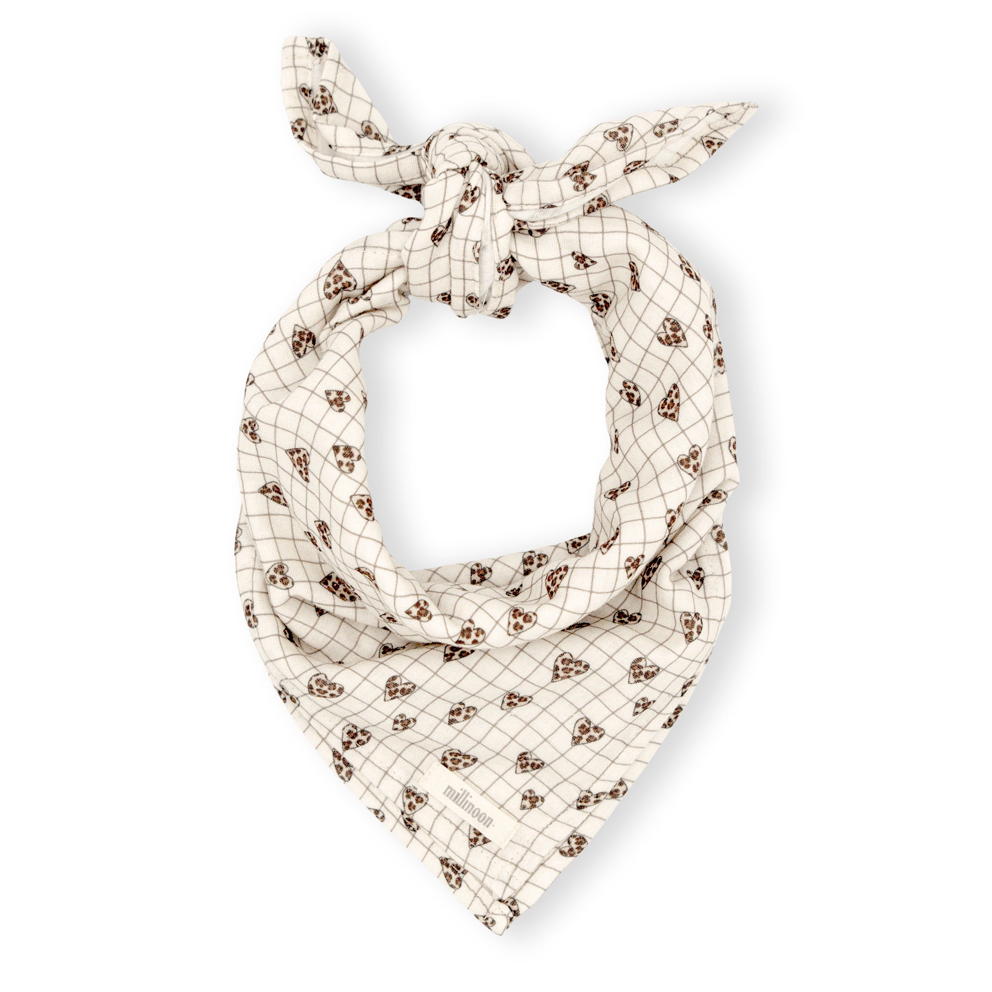 Foulard lange gaze carreau coeur graou