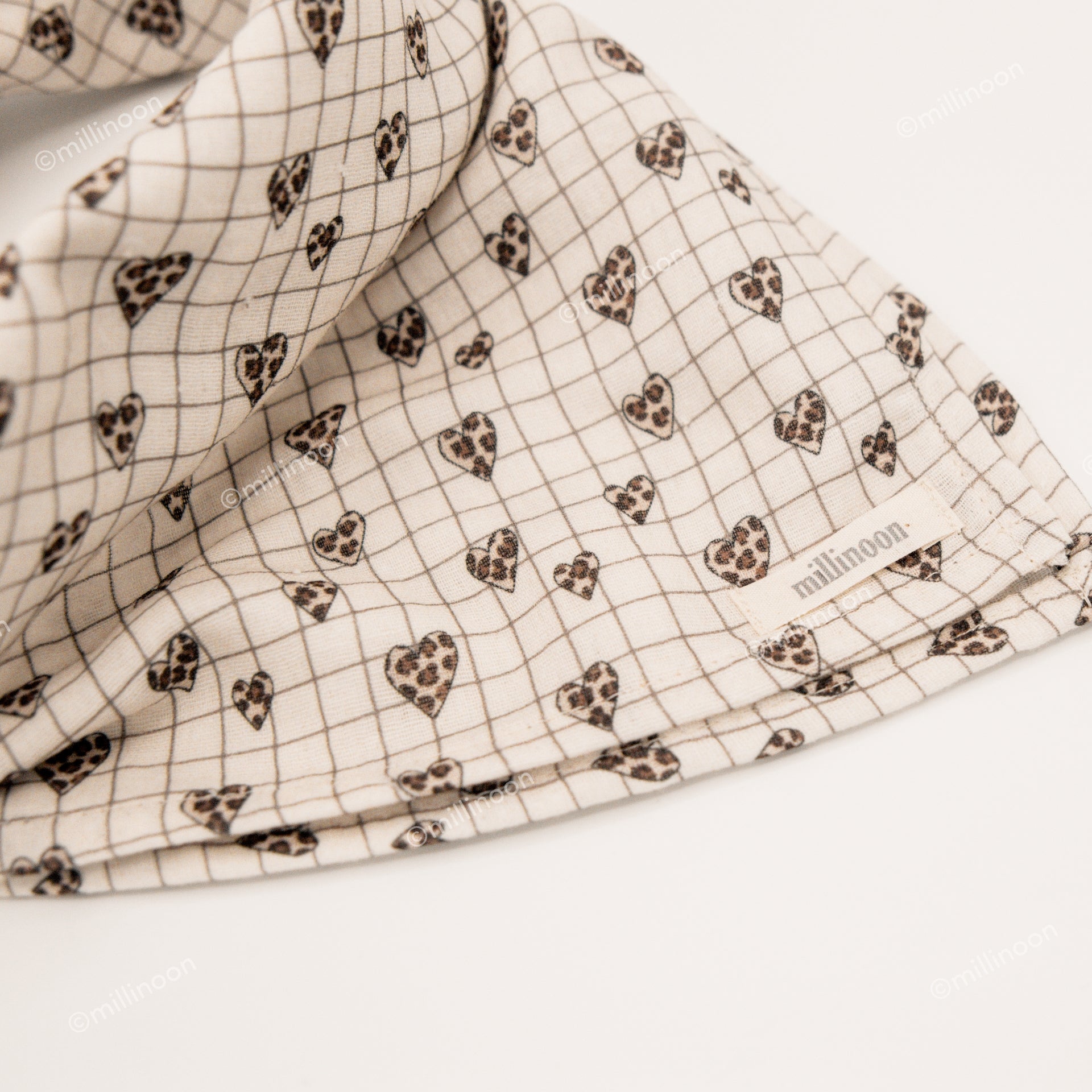 Foulard lange gaze coton carreau coeur graou
