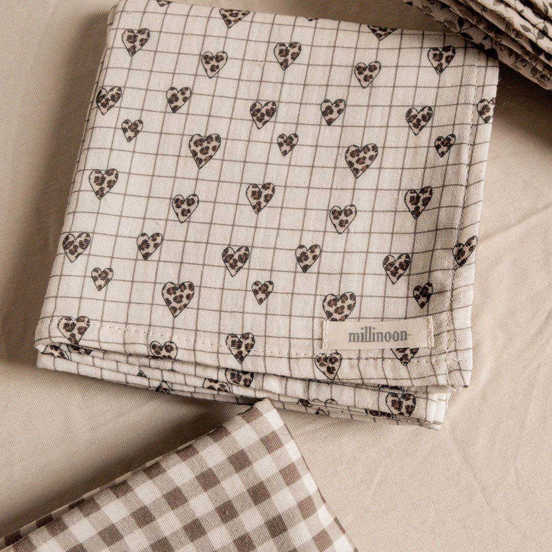 Foulard lange gaze carreau coeur graou