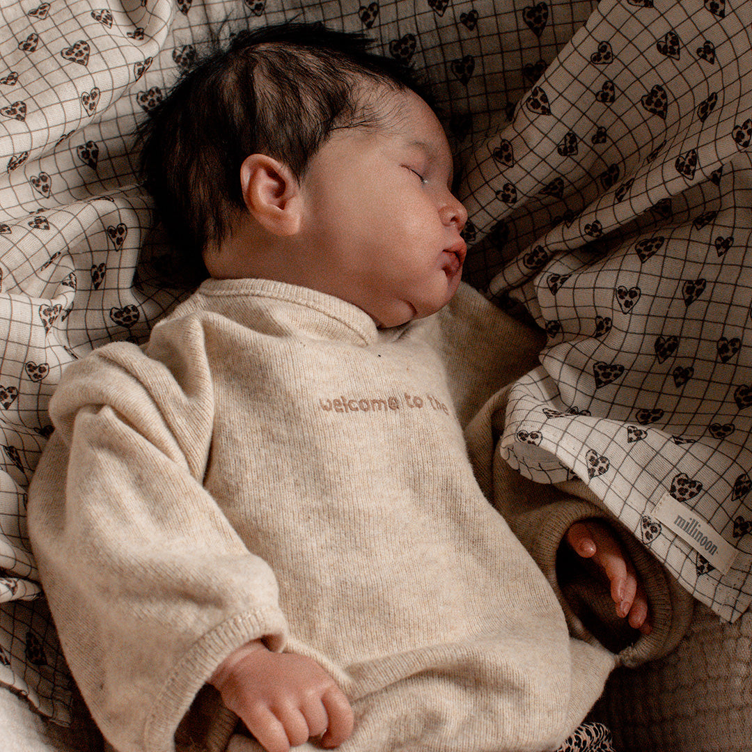 Foulard lange gaze carreau coeur graou