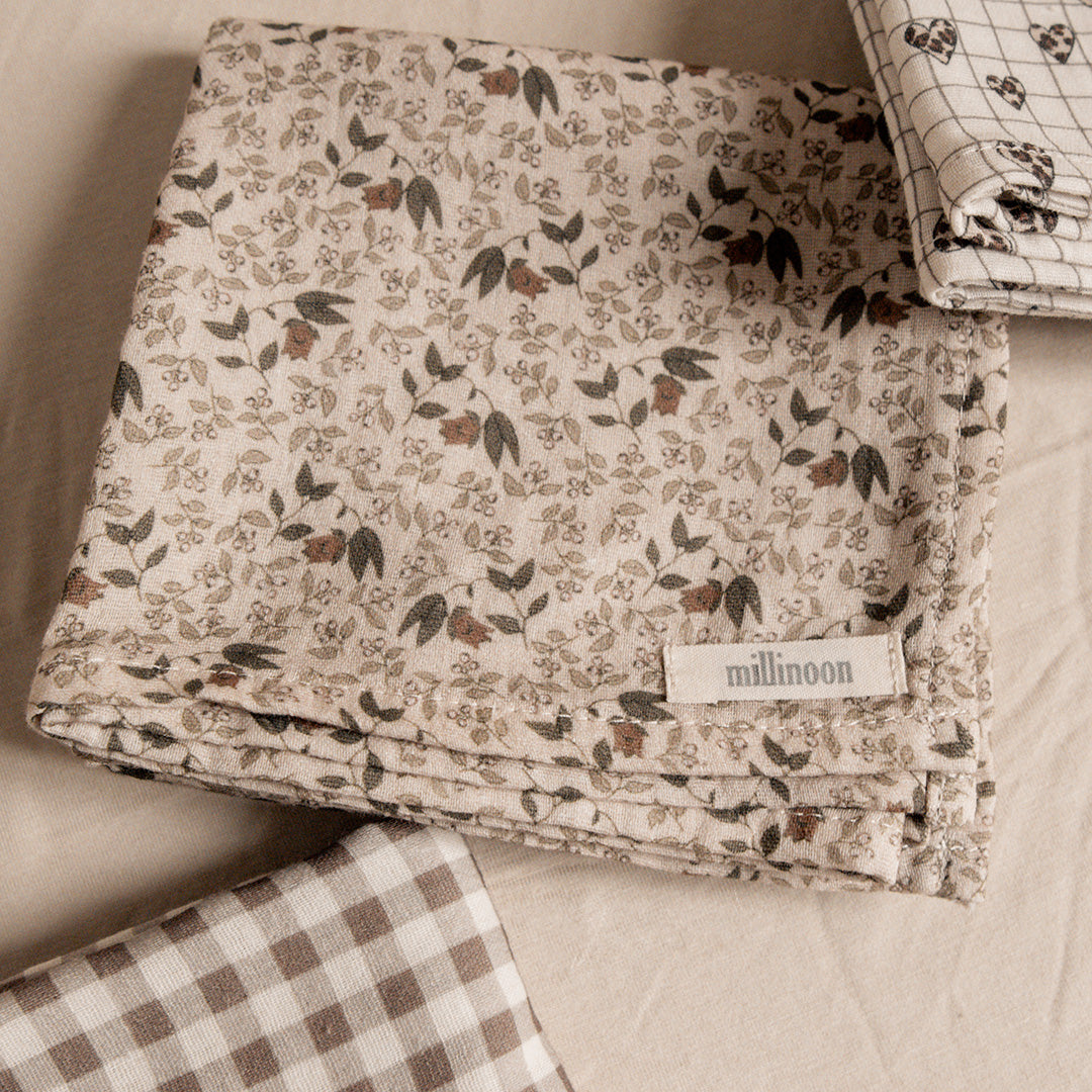 Foulard lange gaze coton fleuri