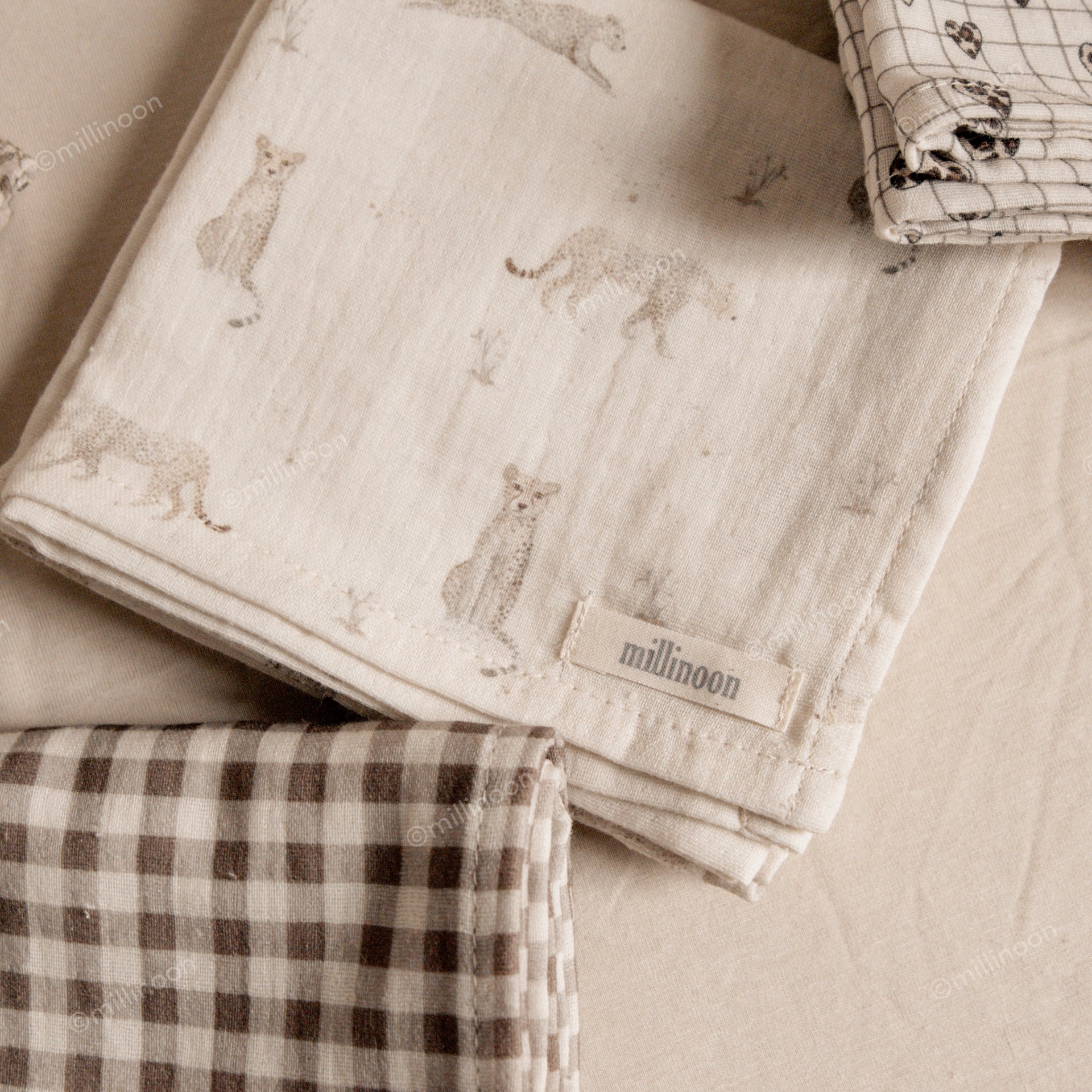 Foulard lange gaze coton léopard