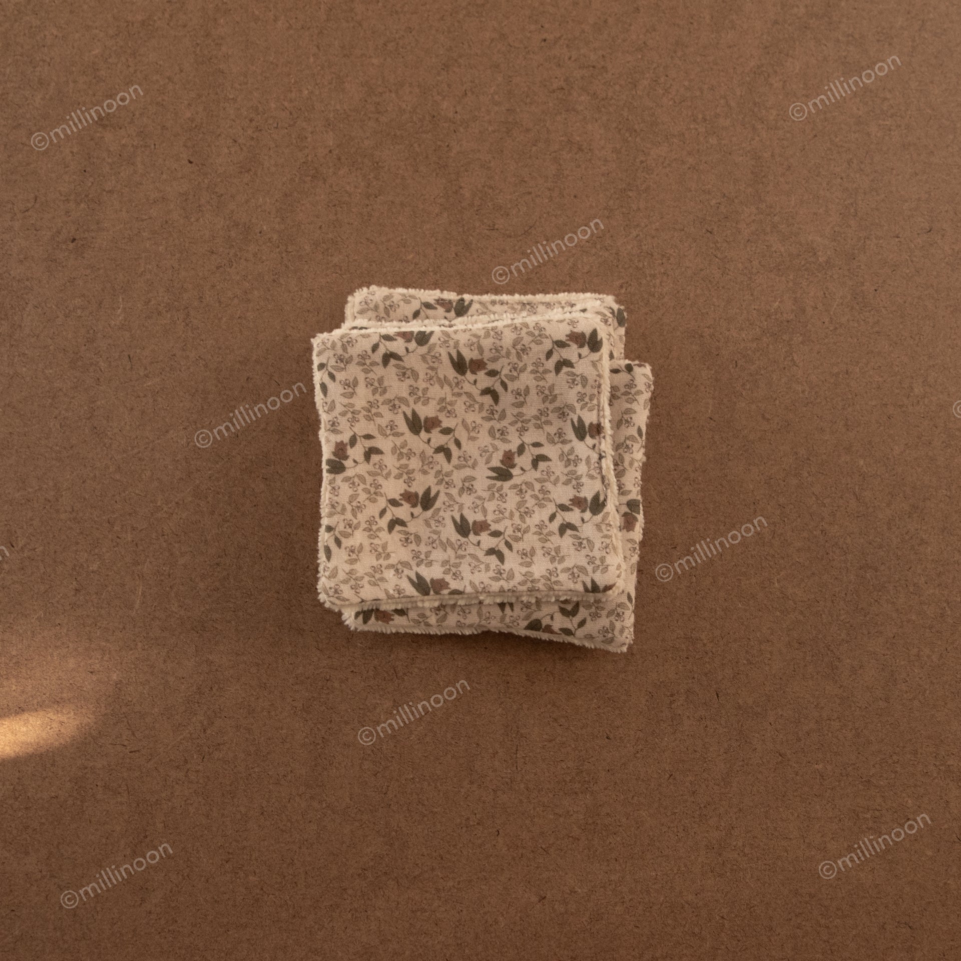 Lingette gaze coton éponge fleuri x4