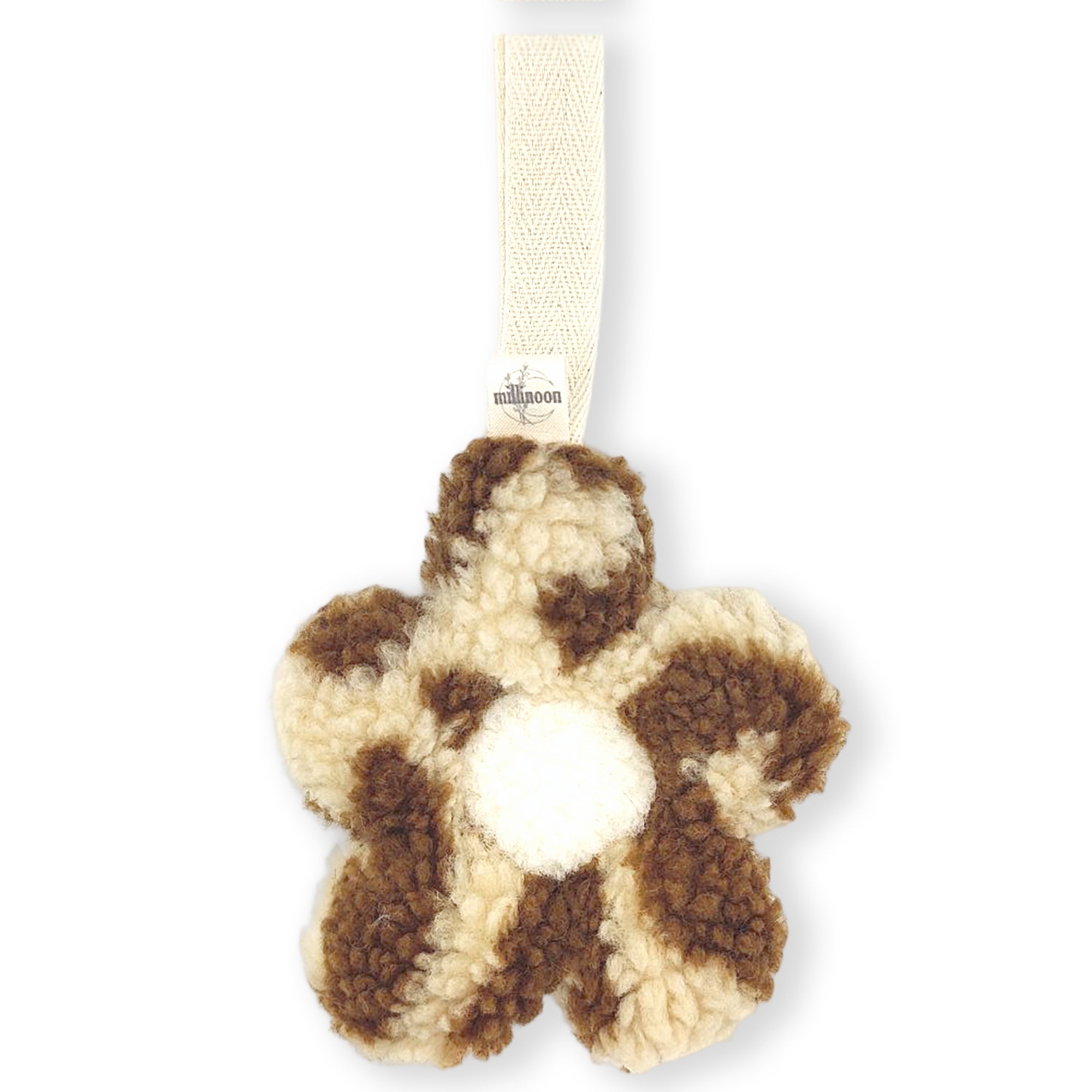 Attache tétine fleur sherpa bicolore