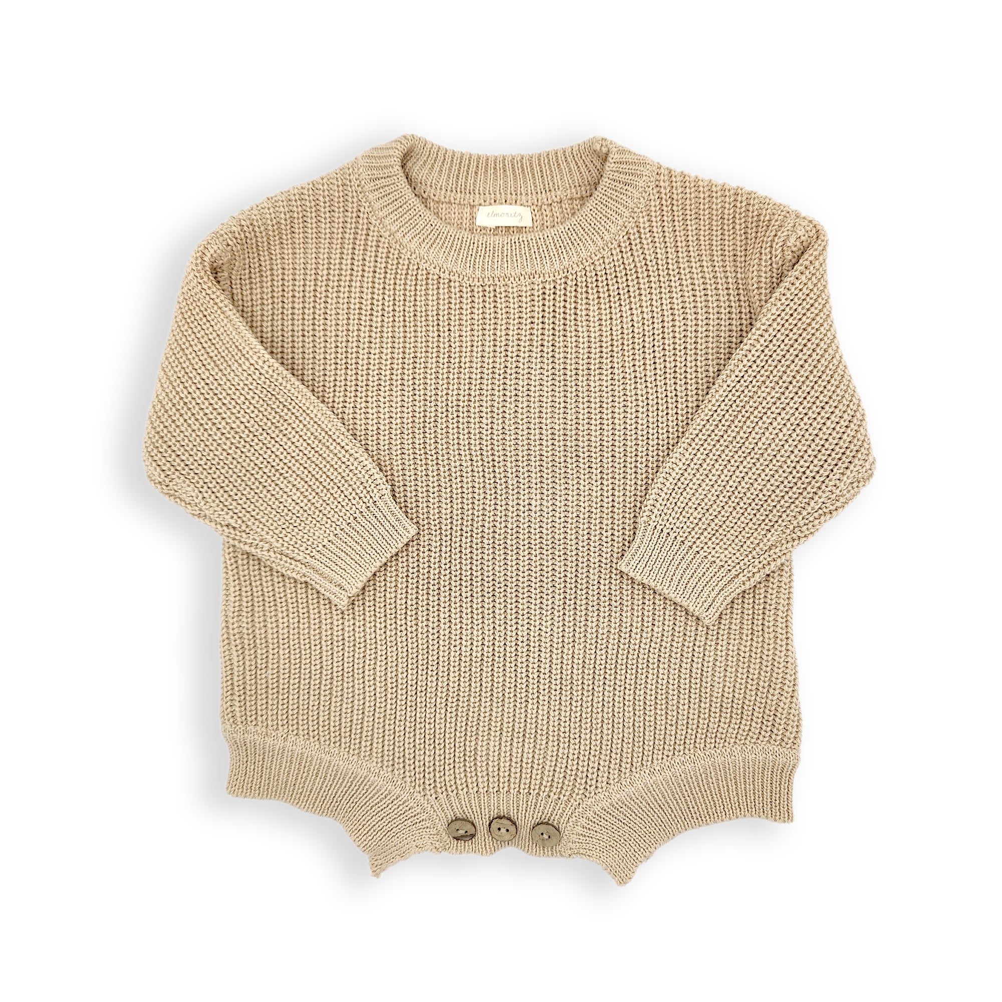 Barboteuse tricot bébé oversize Beige