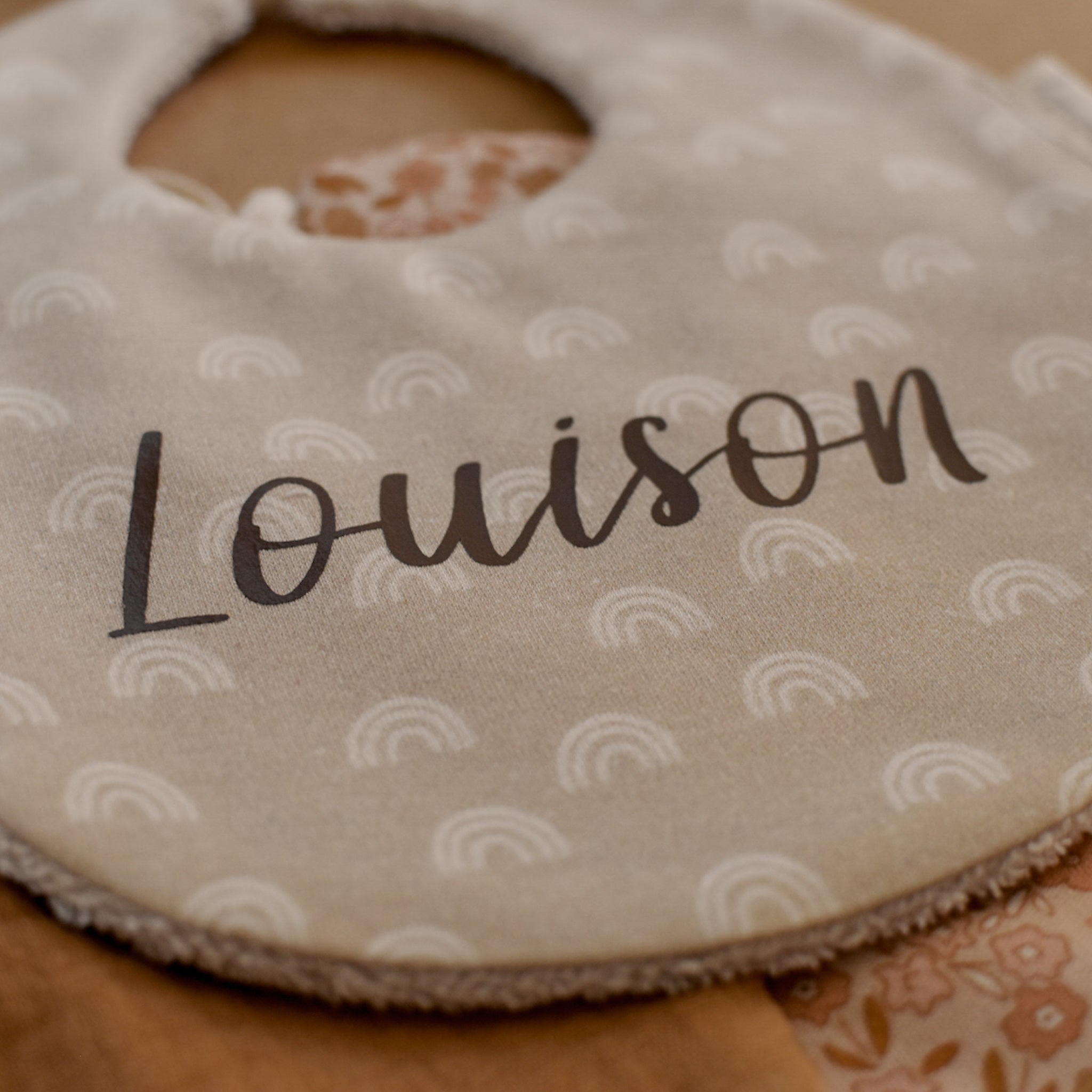 Bavoir maille de coton bio Lune