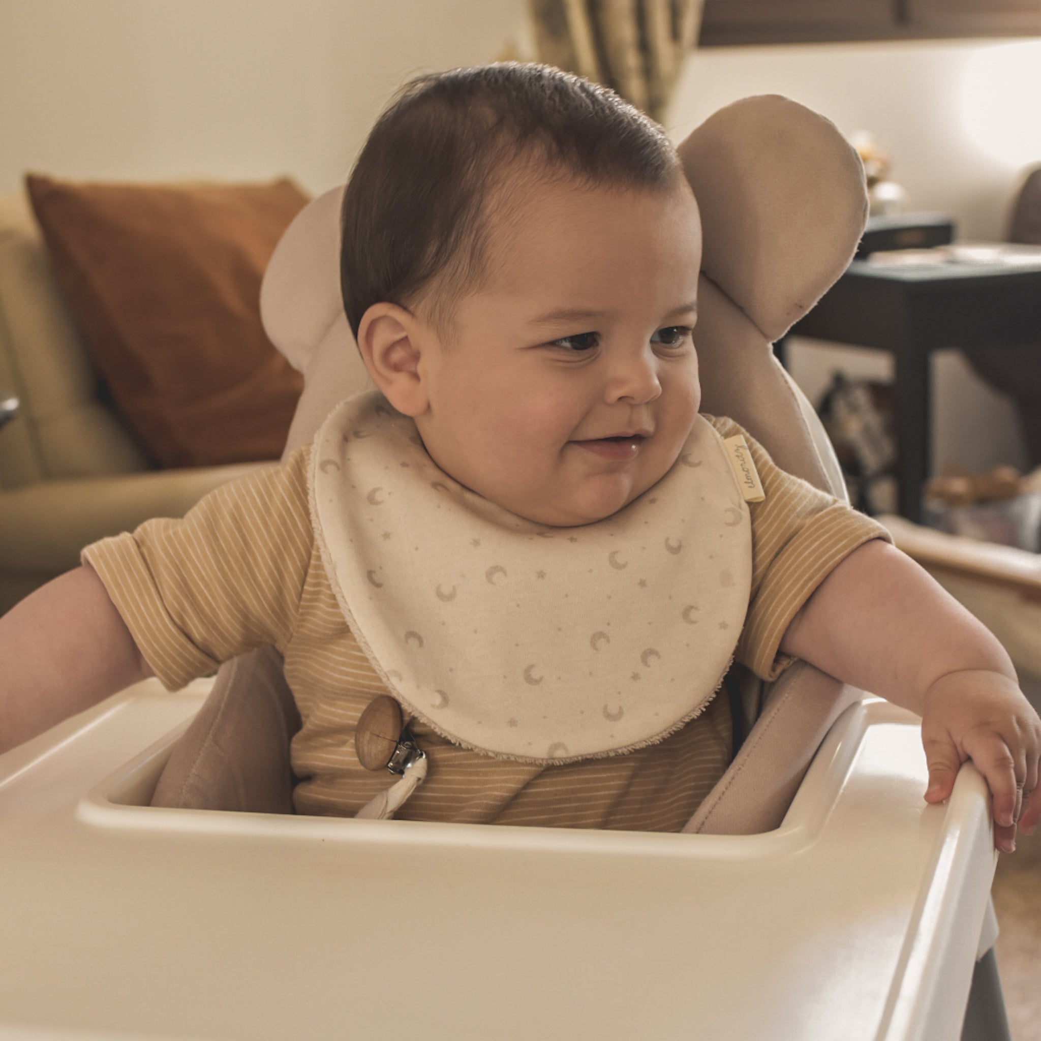 Bavoir gaze de coton bio Camel
