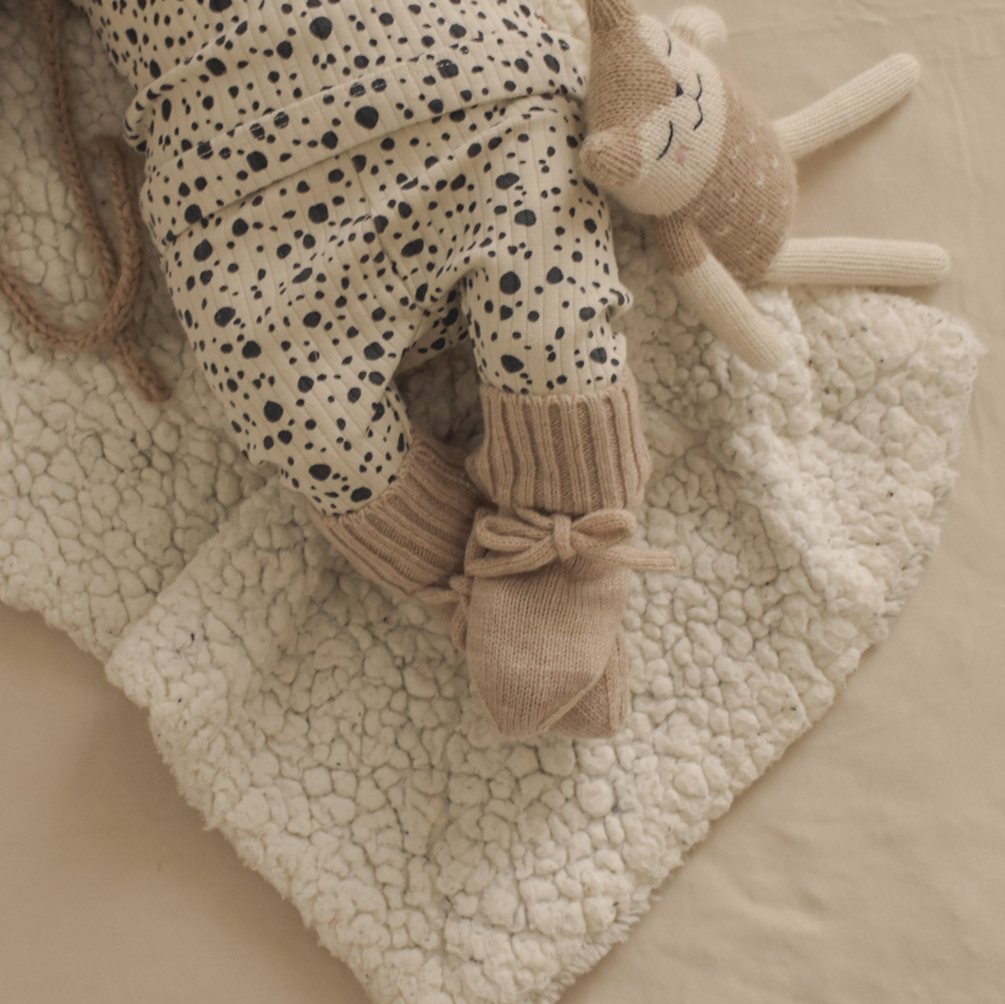 Chaussons laine mérinos beige