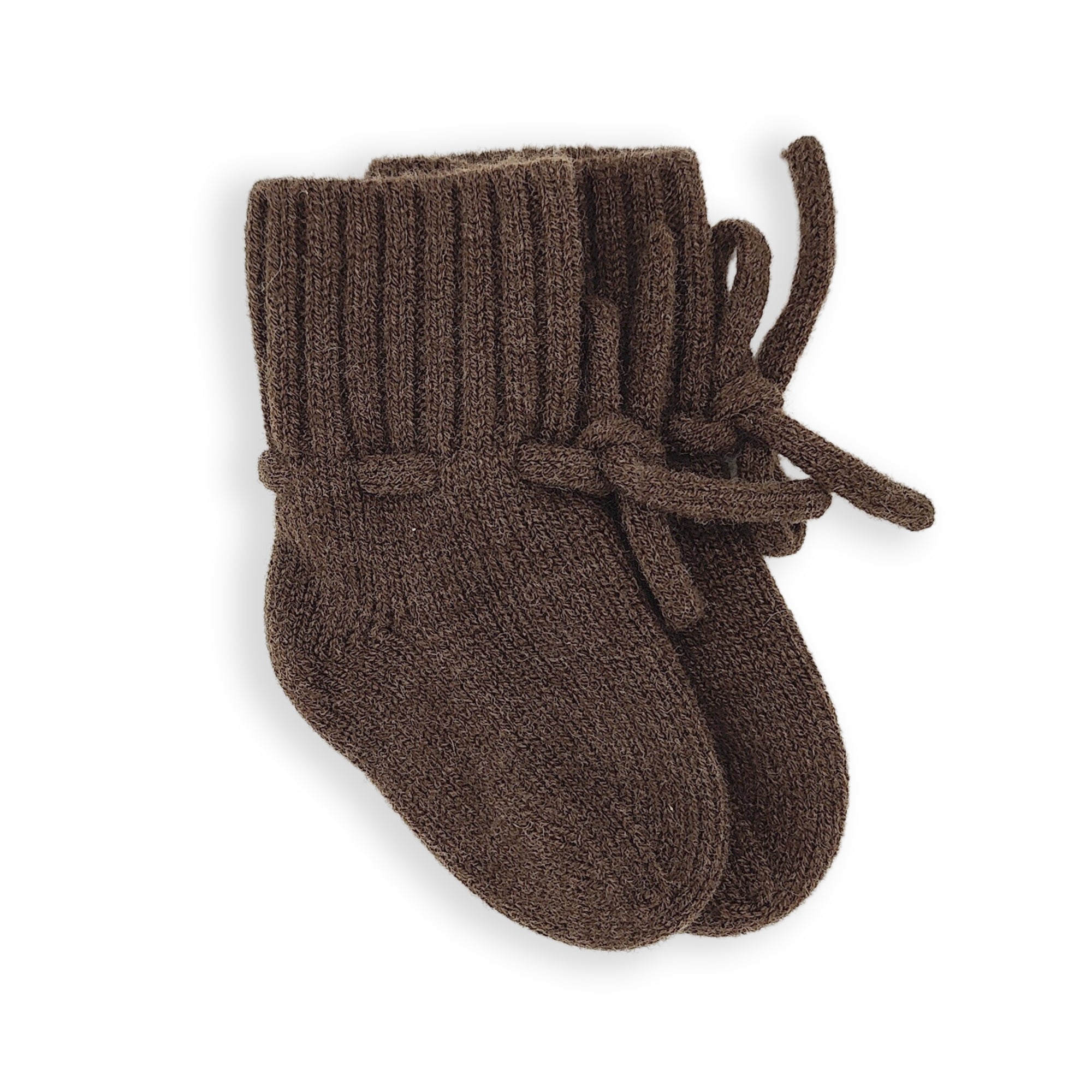 Chaussons laine mérinos marron