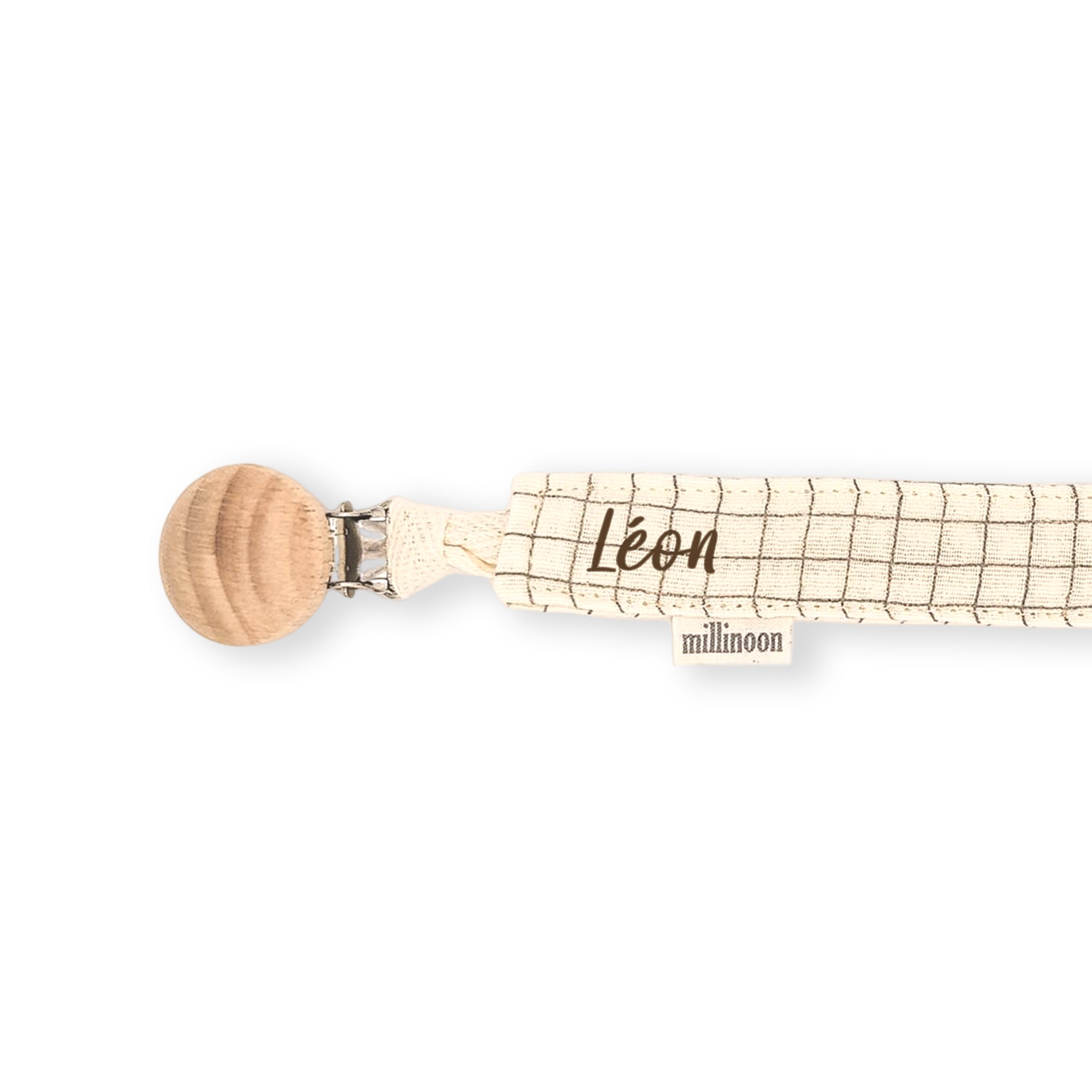Attache tétine gaze bio petit carreau
