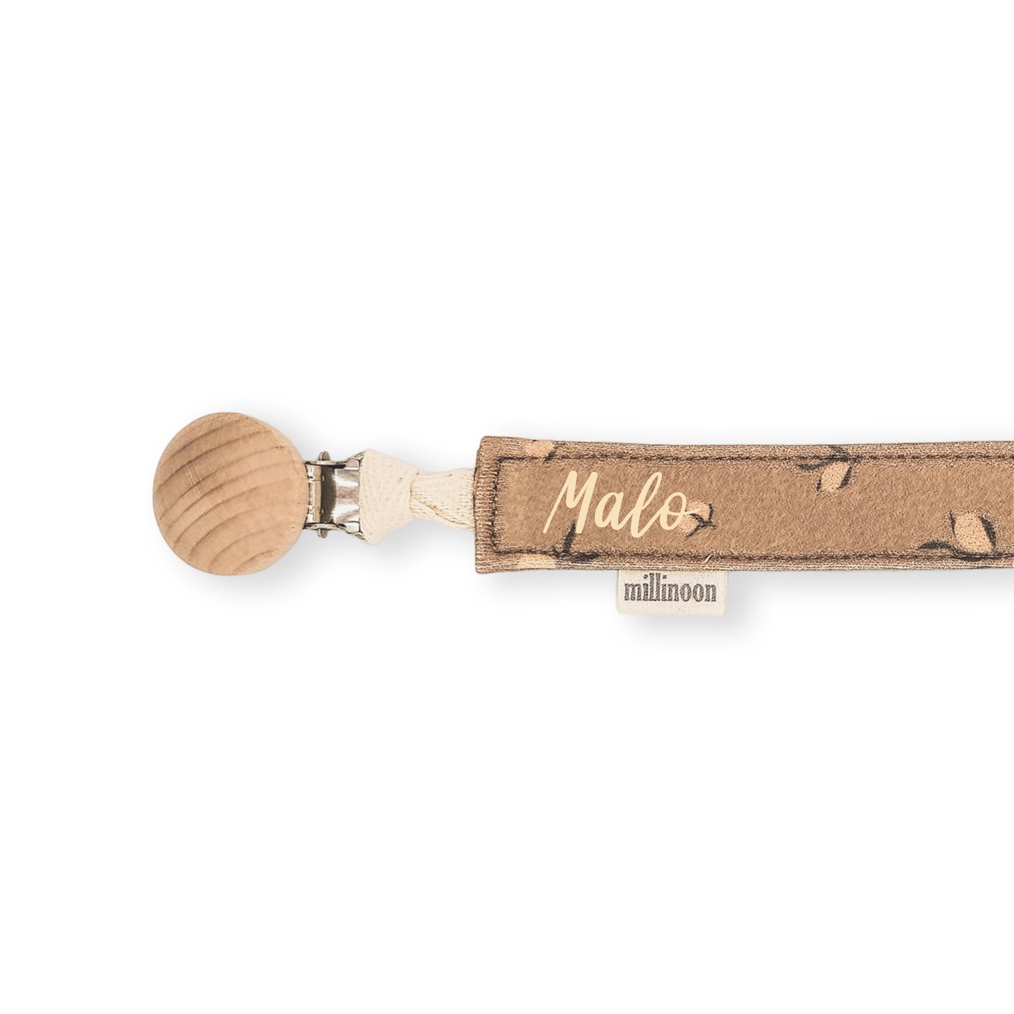 Attache tétine maille coton bio citron