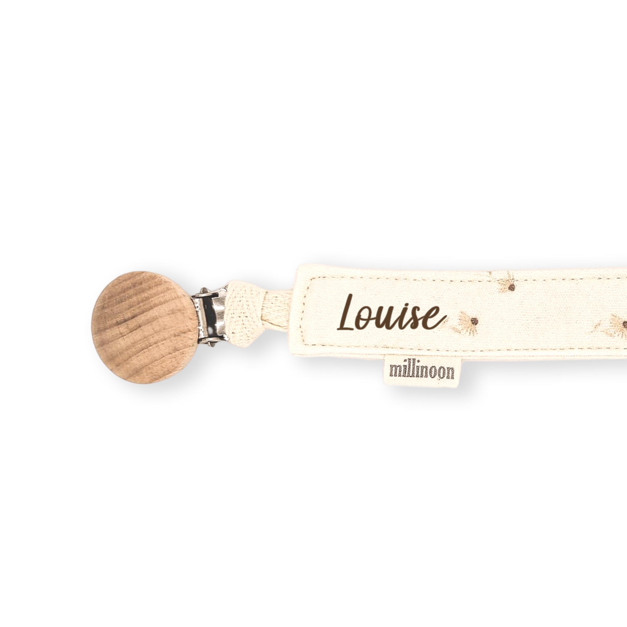 Attache tétine maille coton bio marguerite