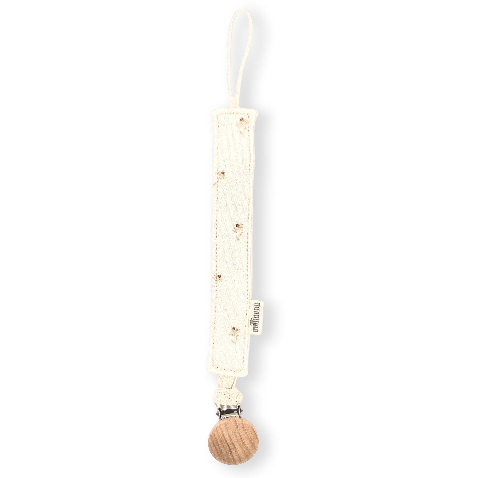 Attache tétine maille coton bio marguerite