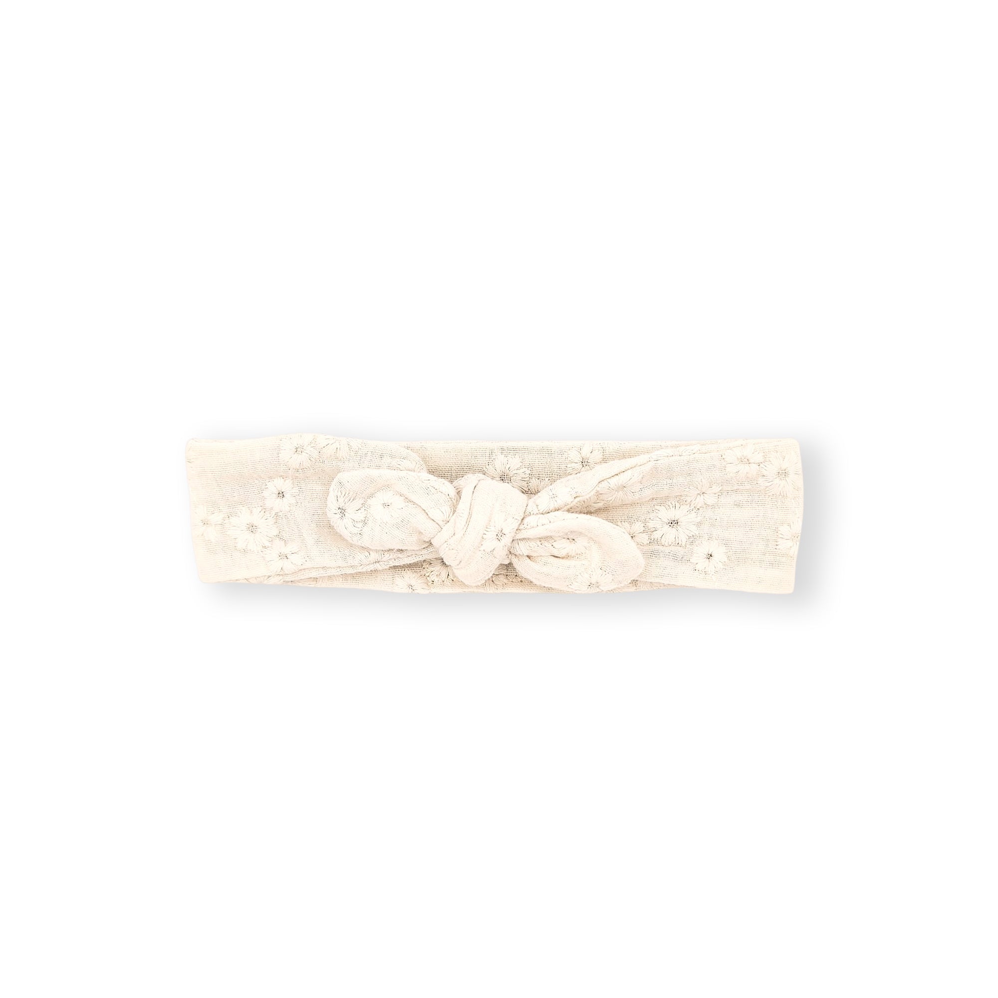 Bandeau gaze bio brodé fleur