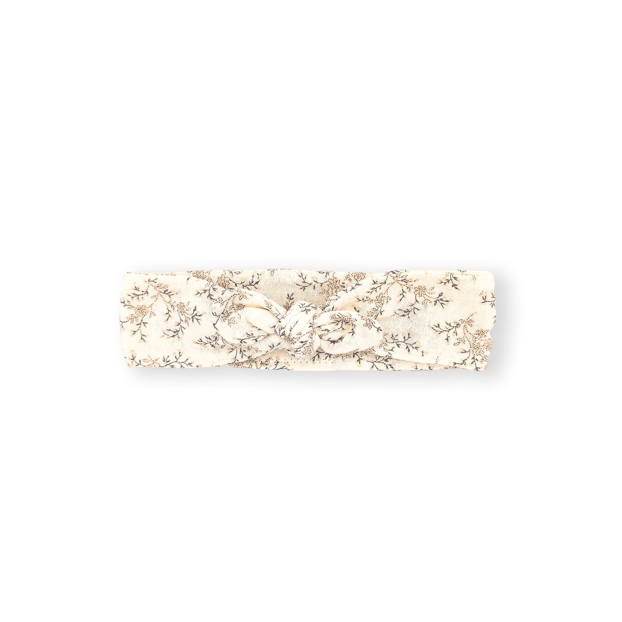 Bandeau gaze bio fleuri écru