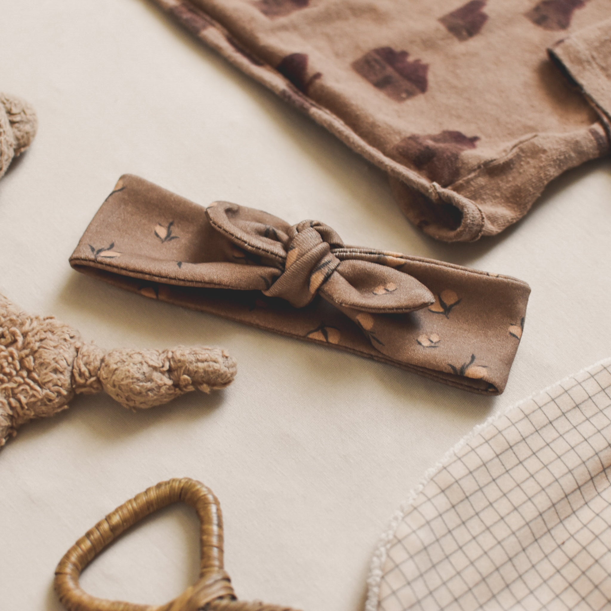 Bandeau maille coton bio citron