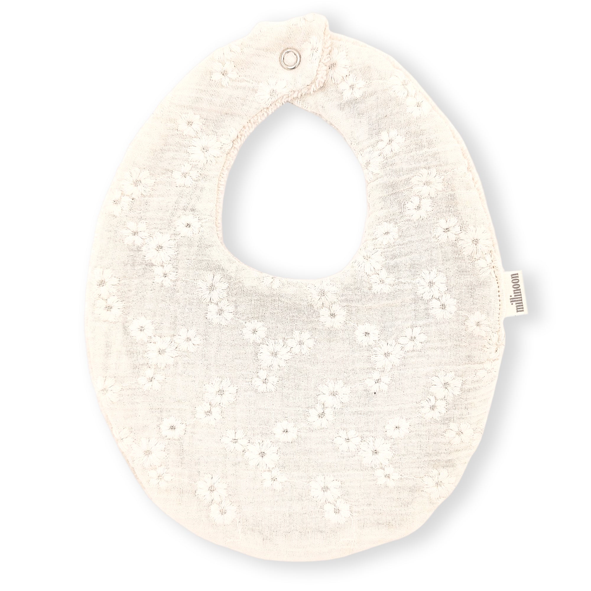 Bavoir gaze bio brodé fleur