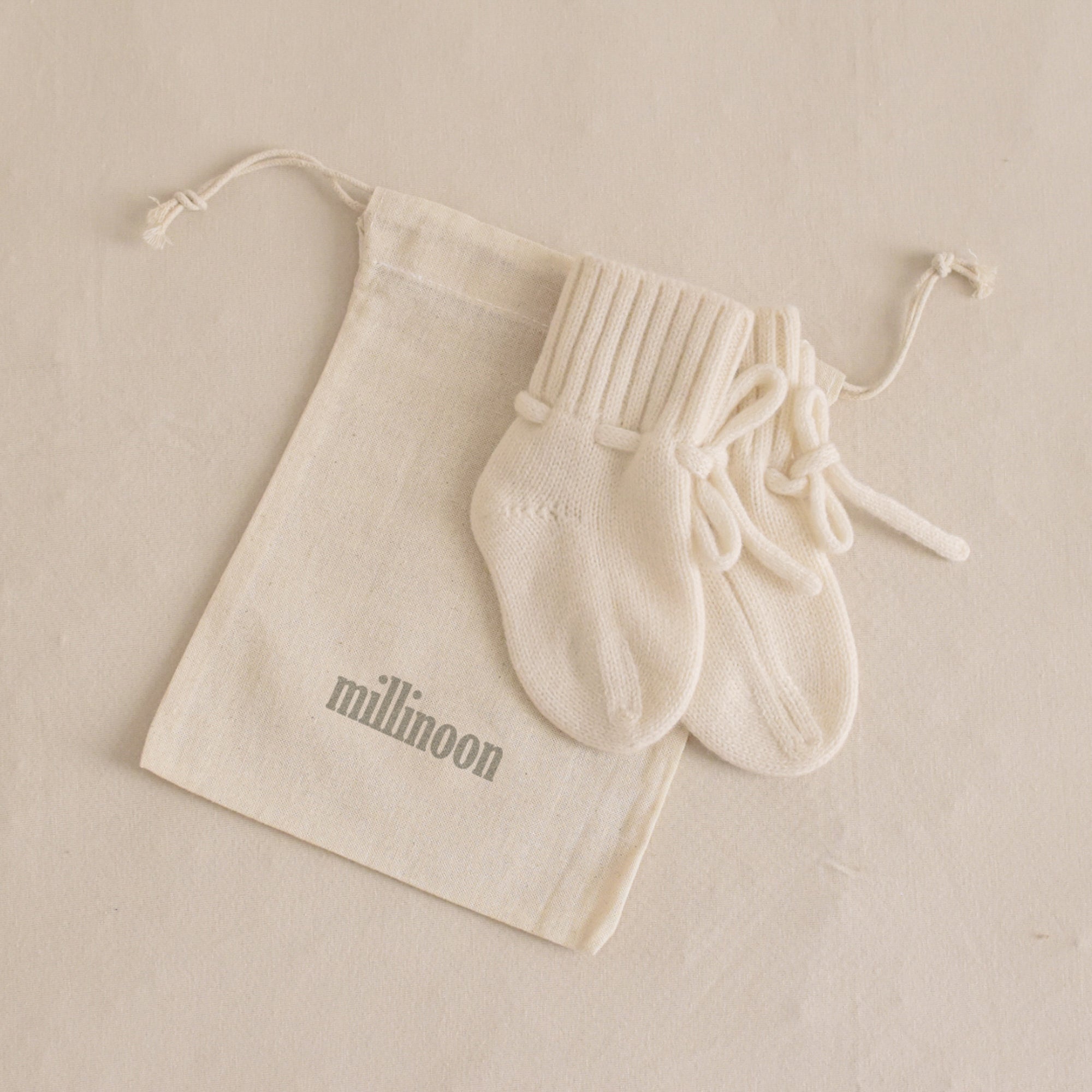 Chaussons laine mérinos écru