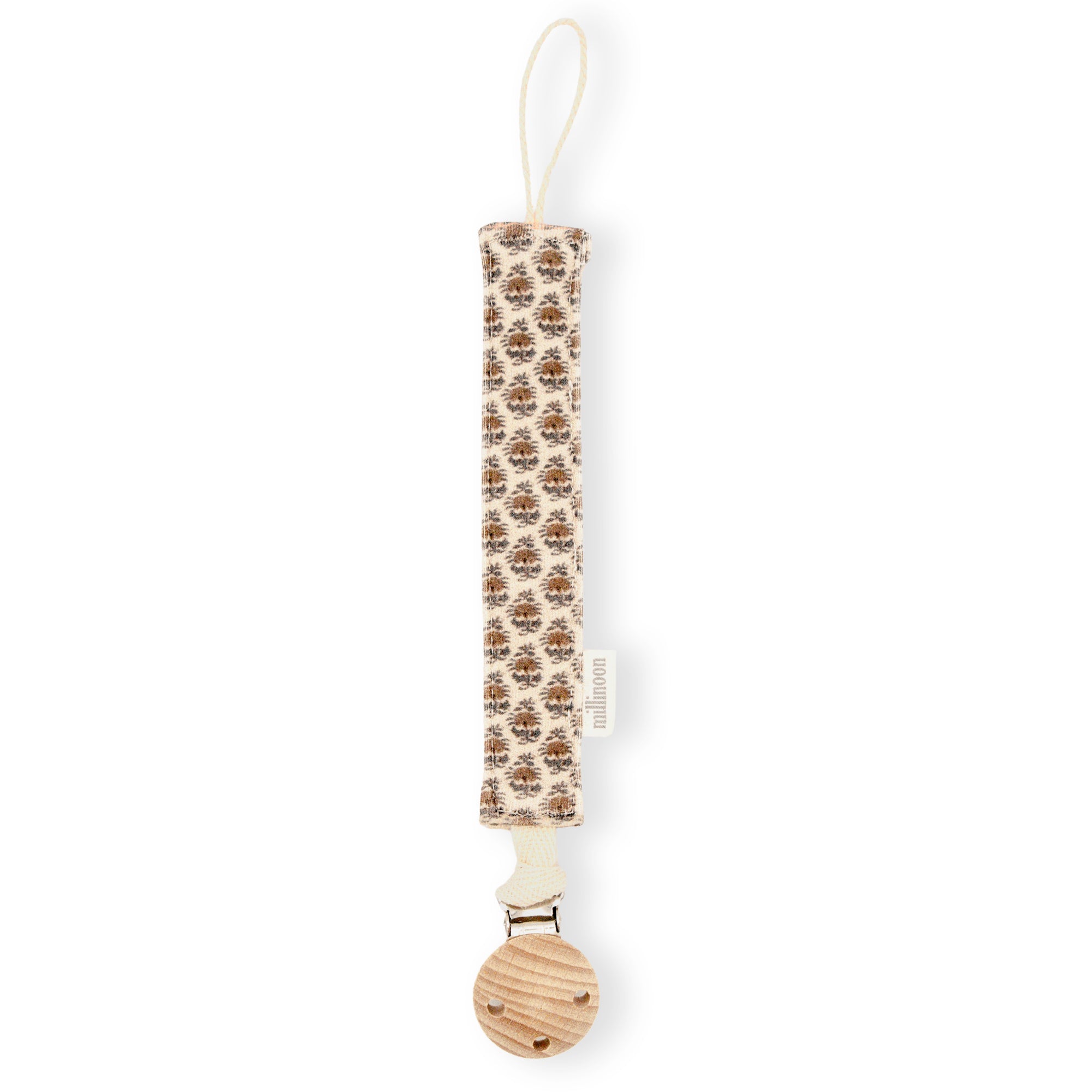 Attache tétine maille coton bio fleuri boho