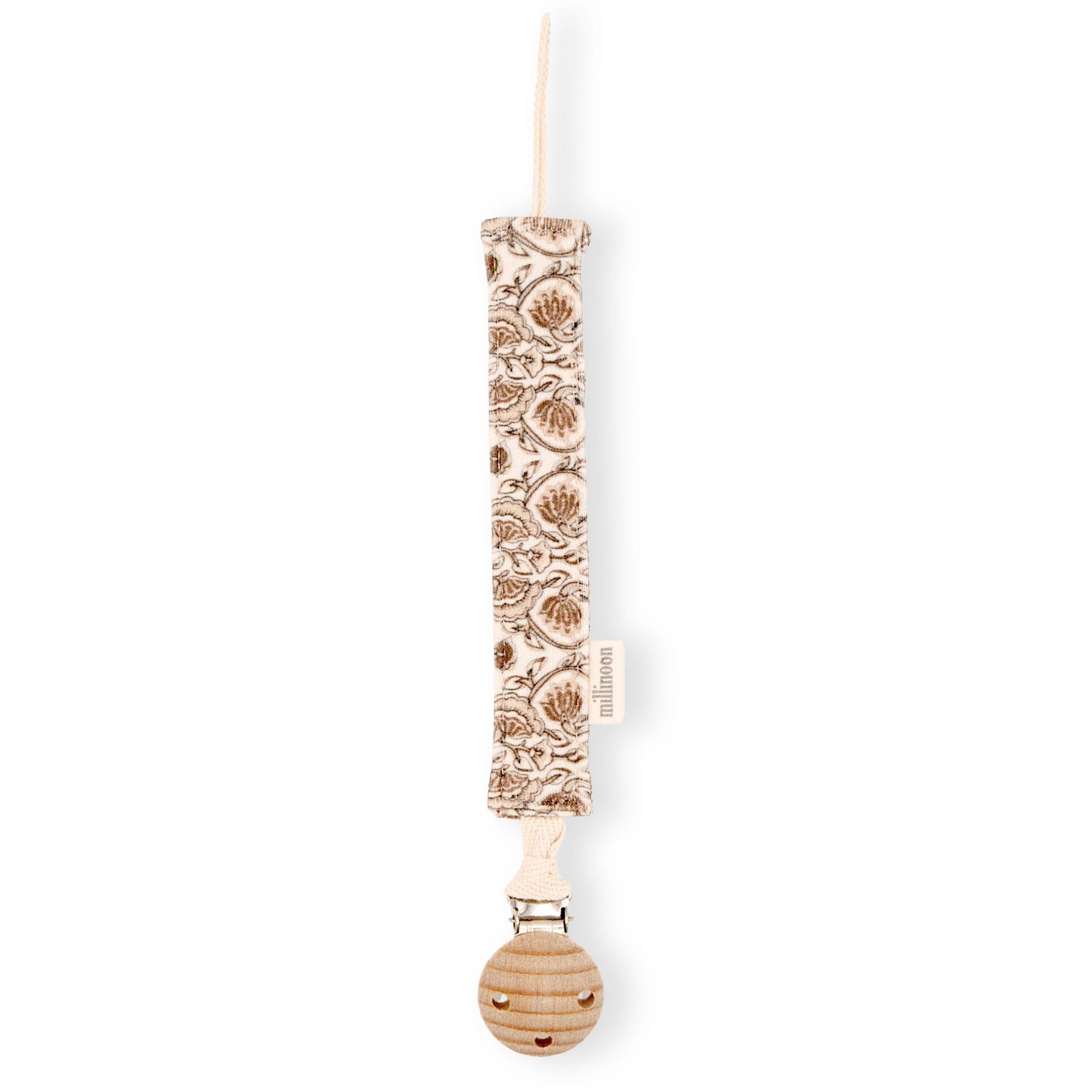 Attache tétine maille coton bio indien beige