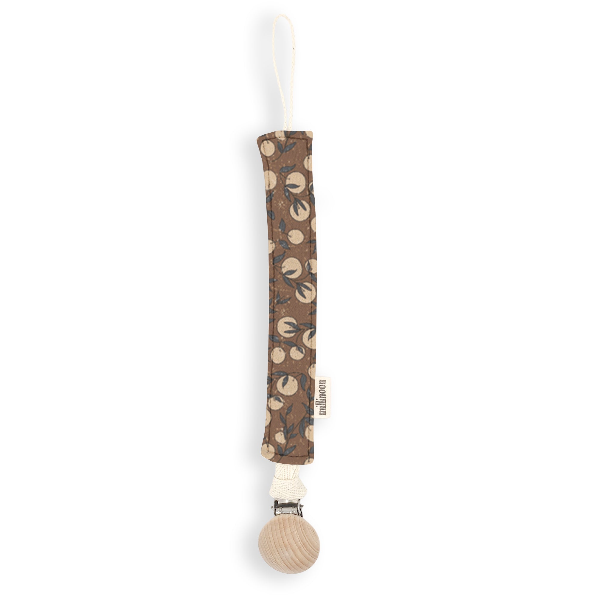 Attache tétine maille de coton Clémentine marron