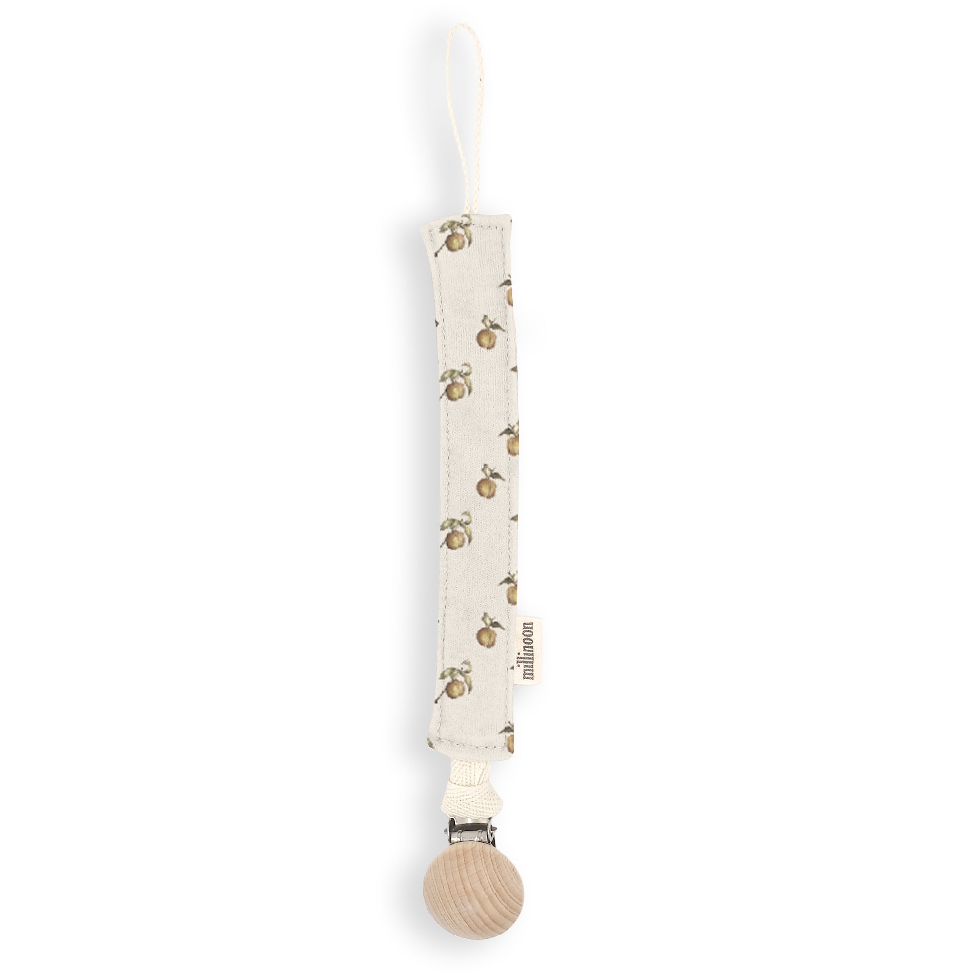 Attache tétine maille de coton Pêches beige