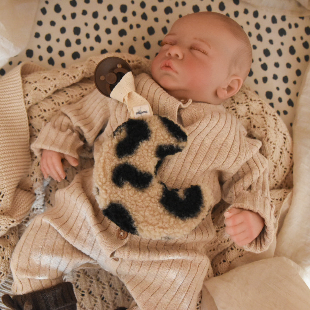 Attache tétine sherpa lune graou leopard