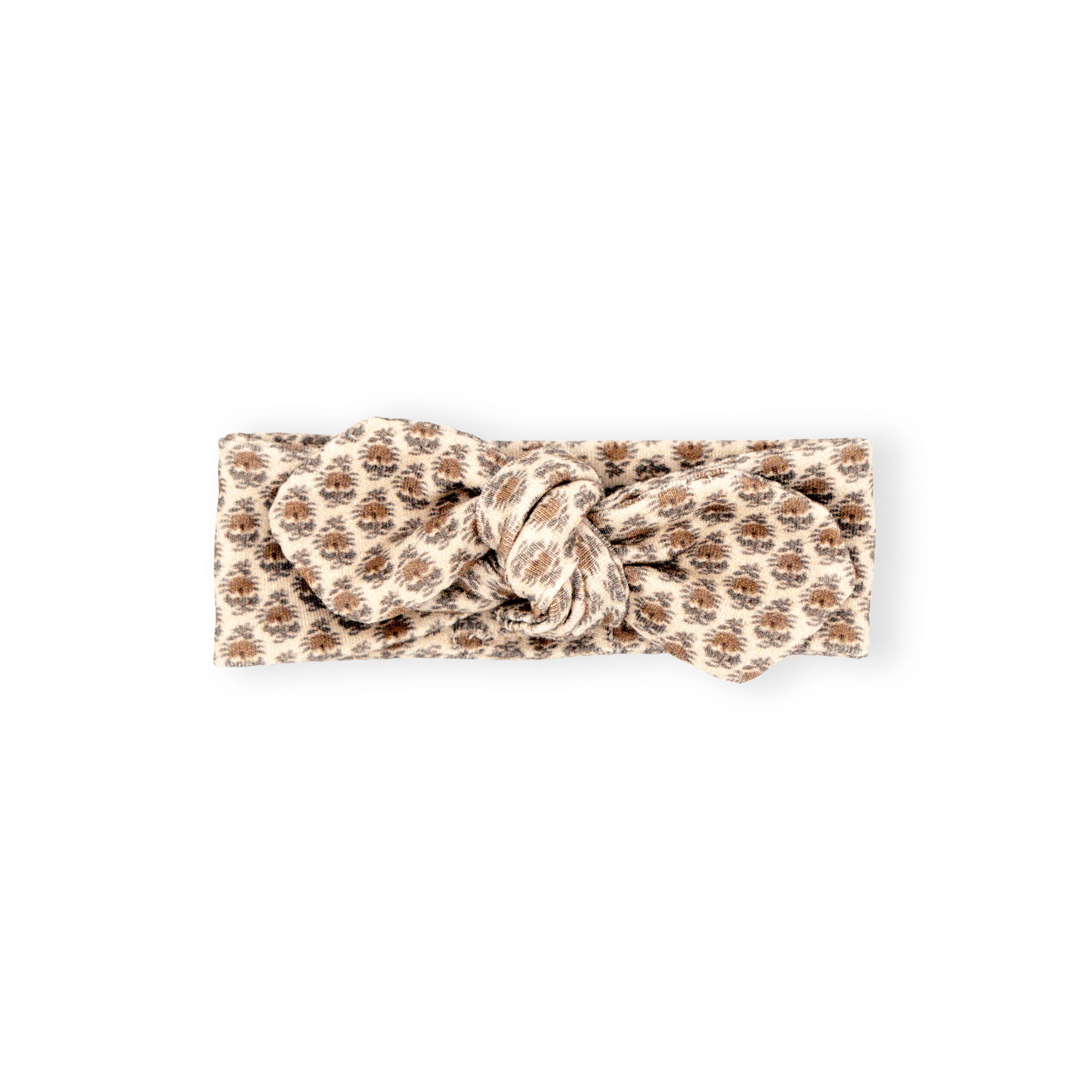 Bandeau maille coton bio fleuri boho