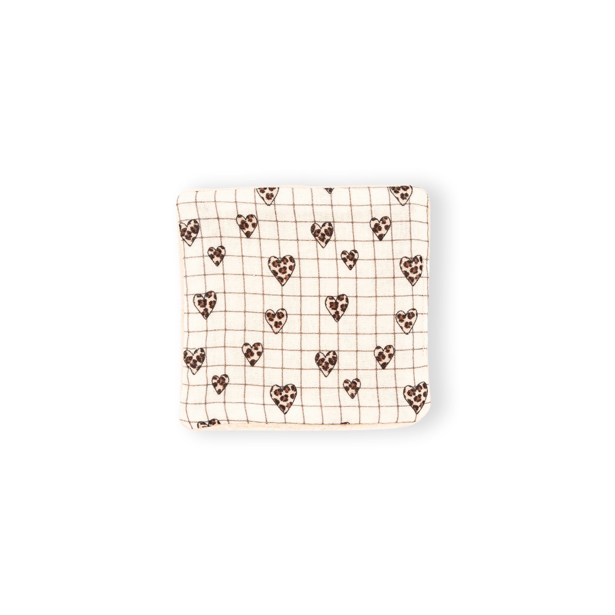 Lingette gaze coton éponge carreau coeur graou x4