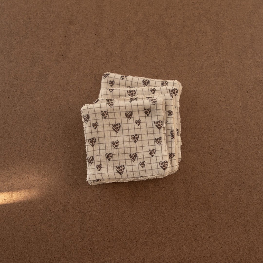 Lingette gaze coton éponge carreau coeur graou x4