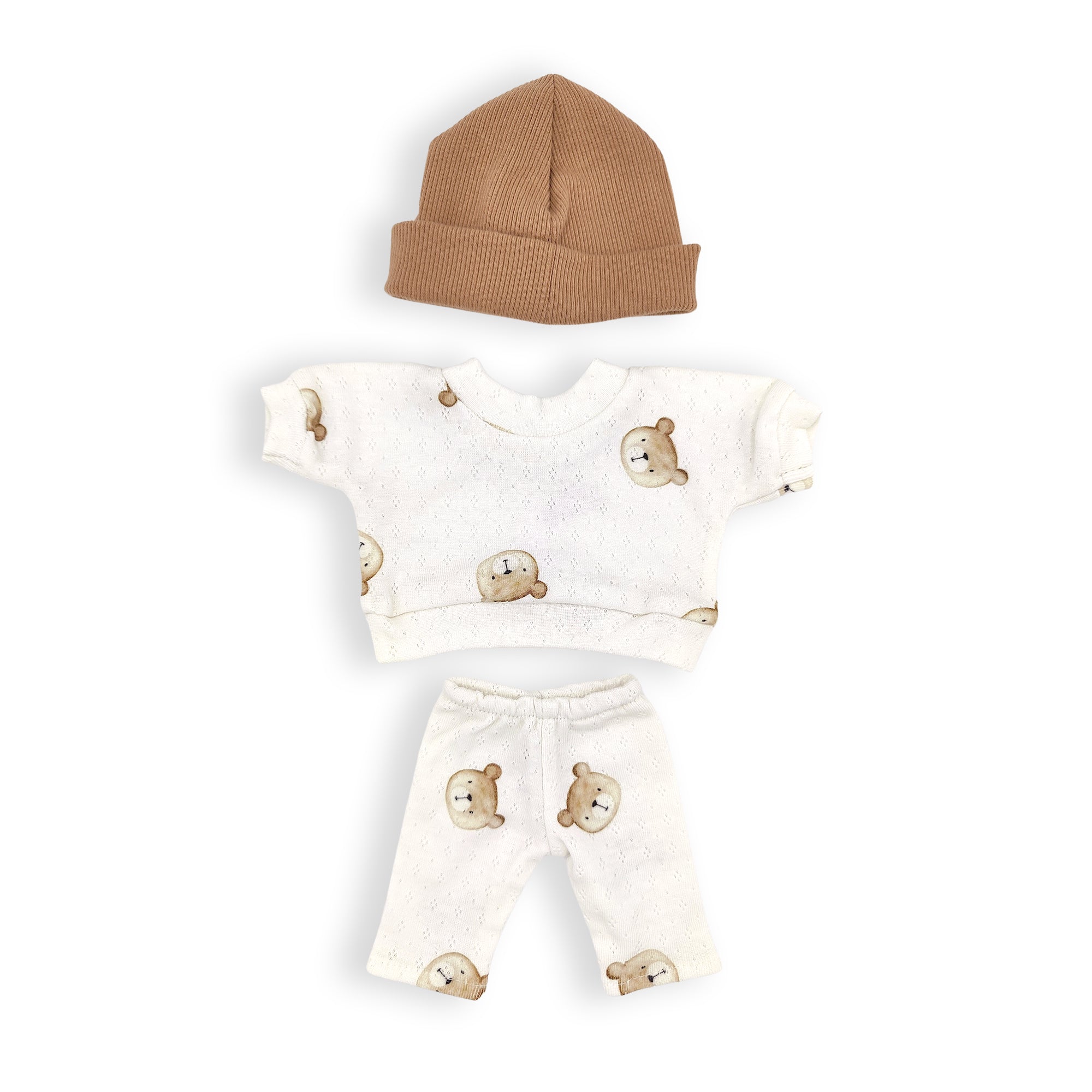 Sweat + pantalon poupée Paola Reina pointelle crème teddy