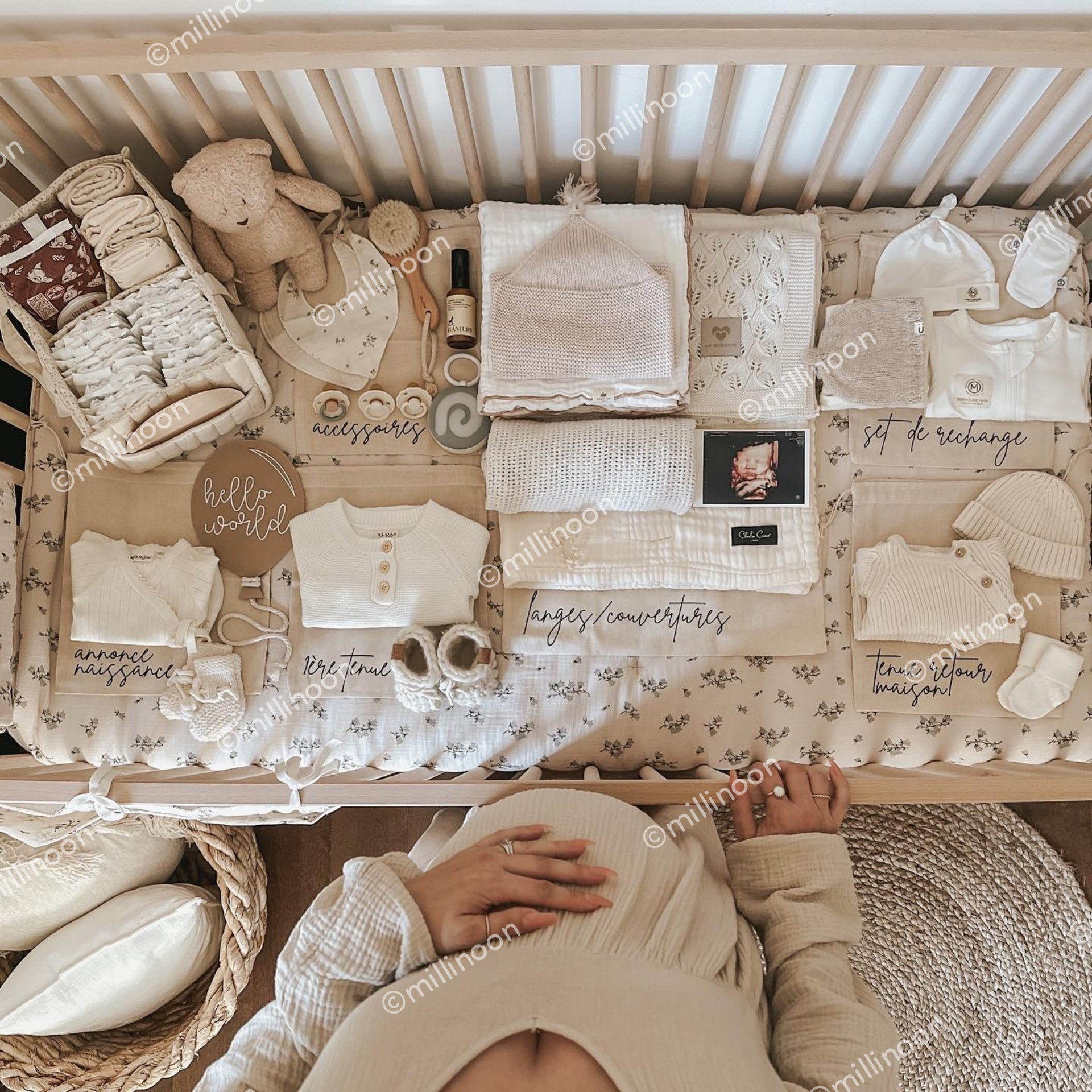 L'authentique ensemble de pochons pour valise maternité